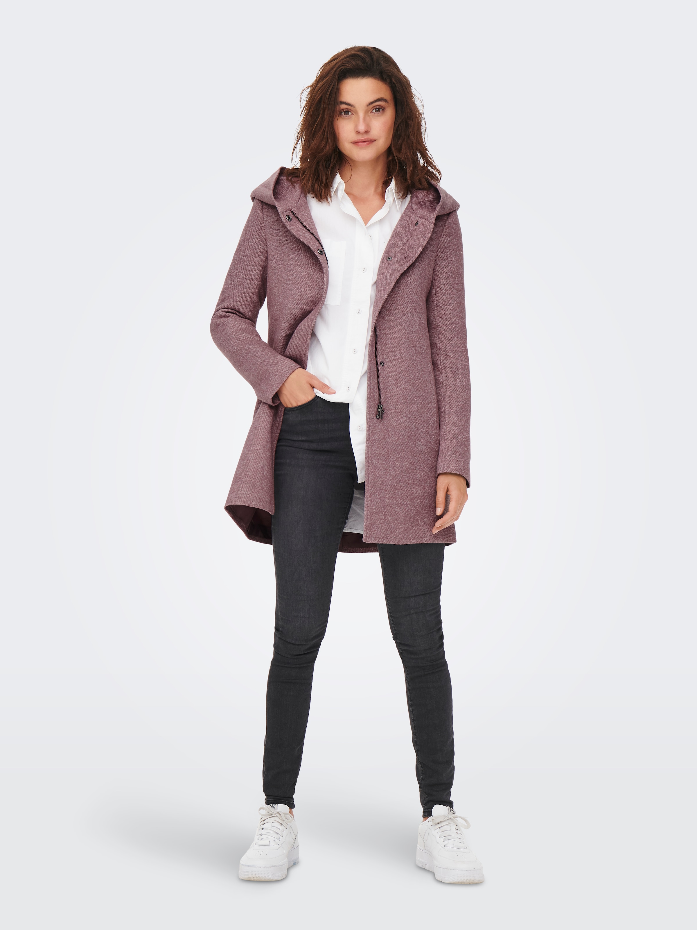 ONLY Langjacke »ONLSEDONA LIGHT COAT OTW NOOS« mit Kapuze in melierter Optik