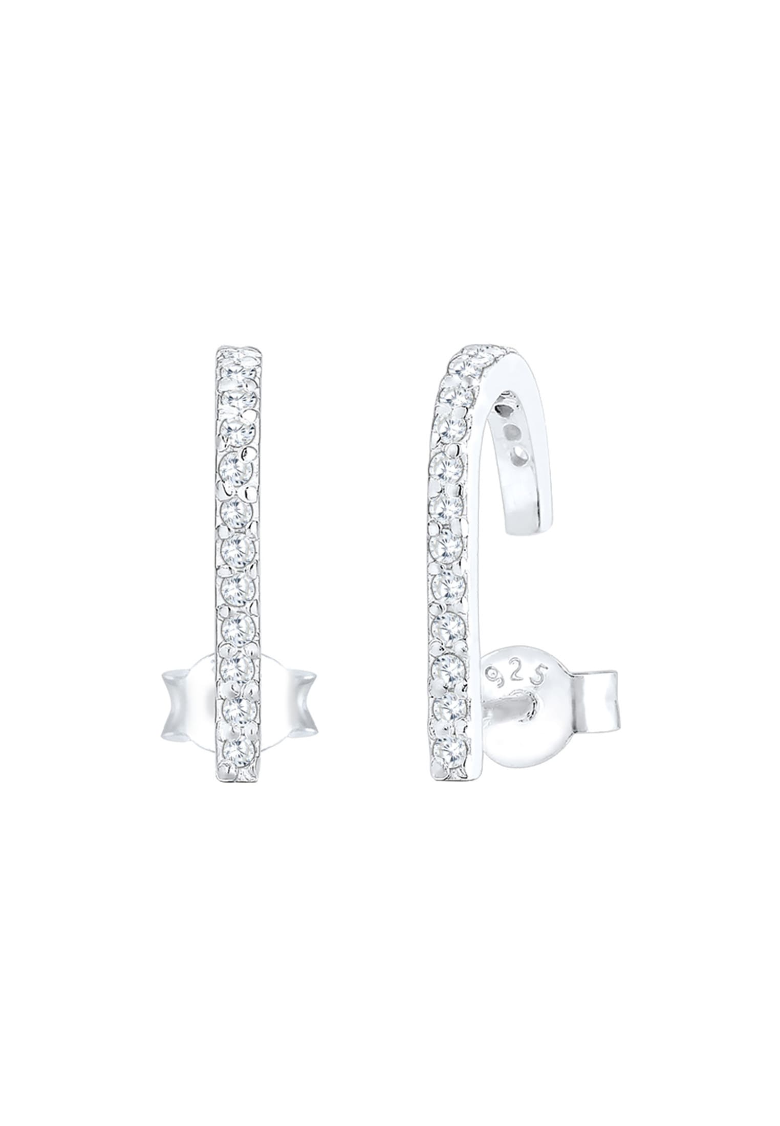 Elli Paar Ohrstecker »Ohrringe Ohrstecker Suspender Zirkonia Weiß 925 Sterling Silber«