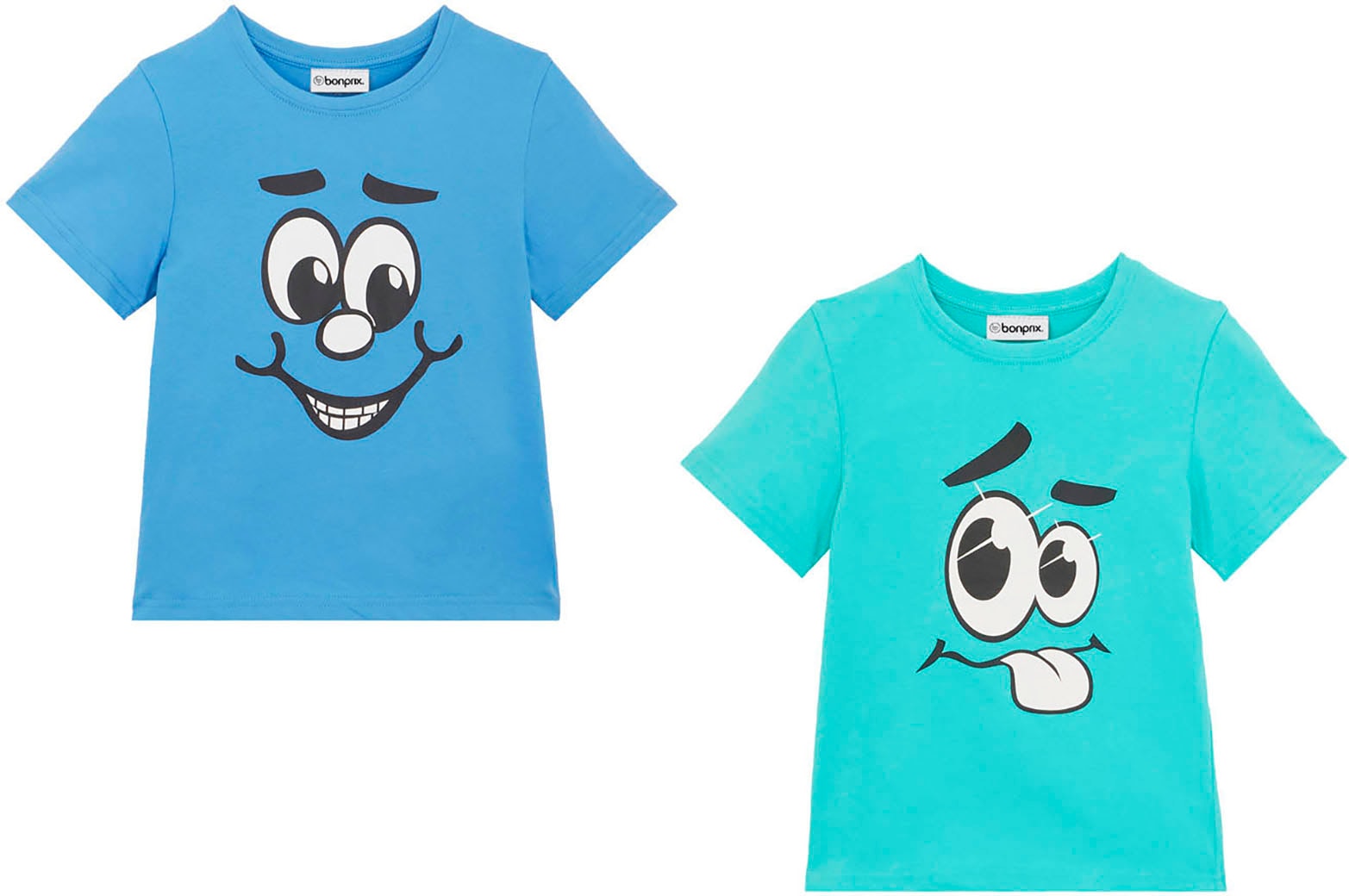 bonprix T-Shirt Packung, 2 Stk. bequeme Passform, Kurzarm-Design, aus Baumwolle