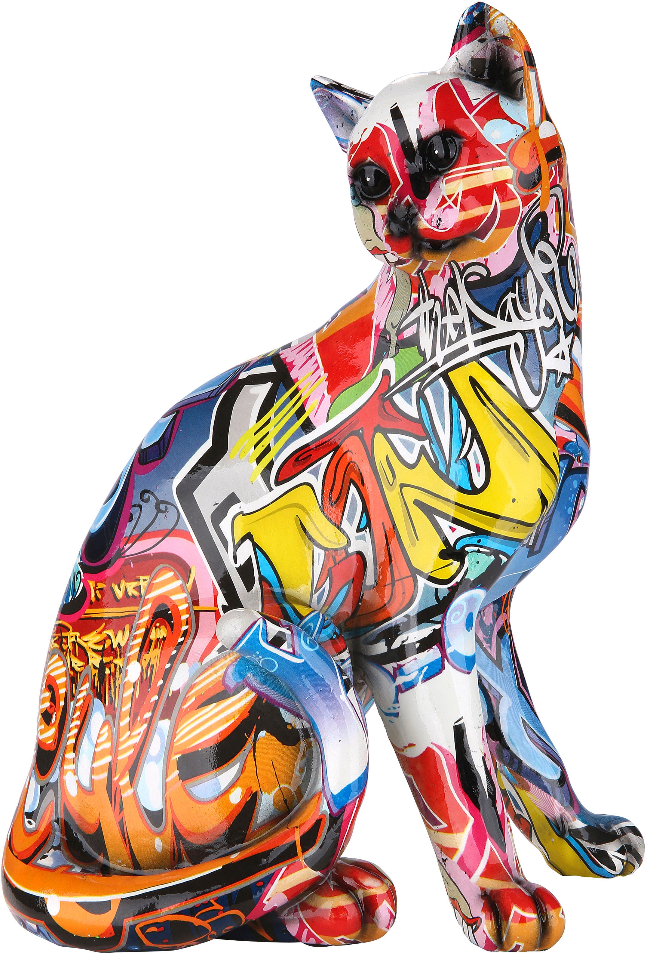 Dekofigur »Figur Pop Art Katze«, Dekoobjekt, Tierfigur, Höhe 29 cm, Wohnzimmer
