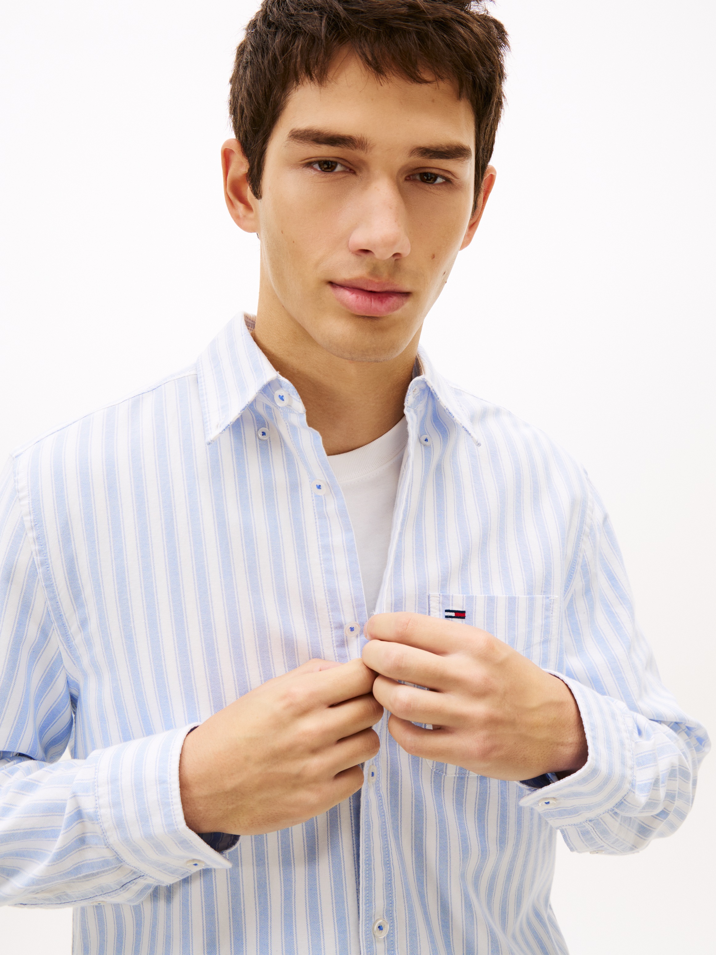 Tommy Jeans Langarmhemd »REGULAR STRIPE OXFORD« Regular fit mit Streifenmuster