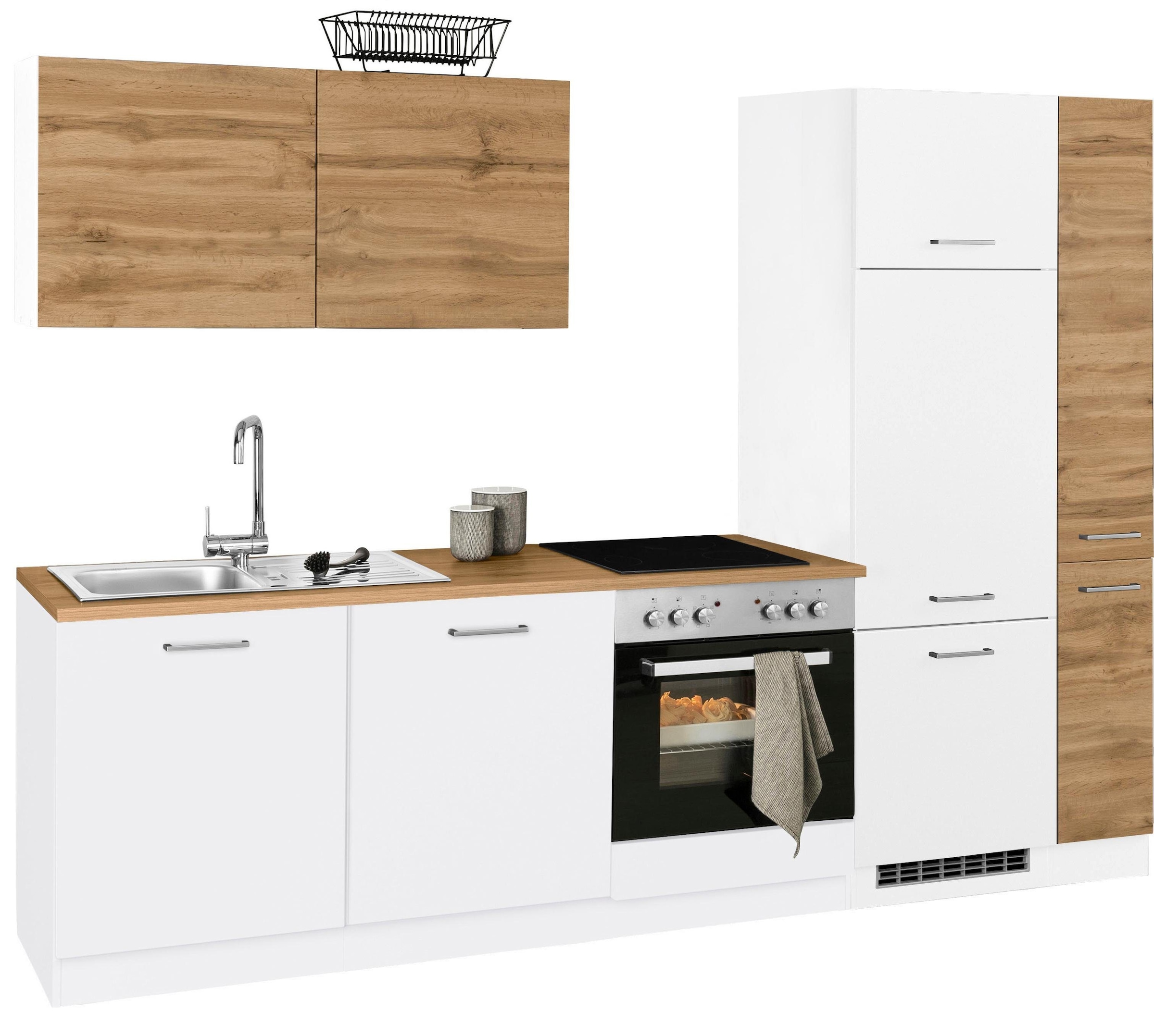 KOCHSTATION Küchenzeile »KS-Kehl«, ohne E-Geräte, Breite 270 cm, für Kühlschrank