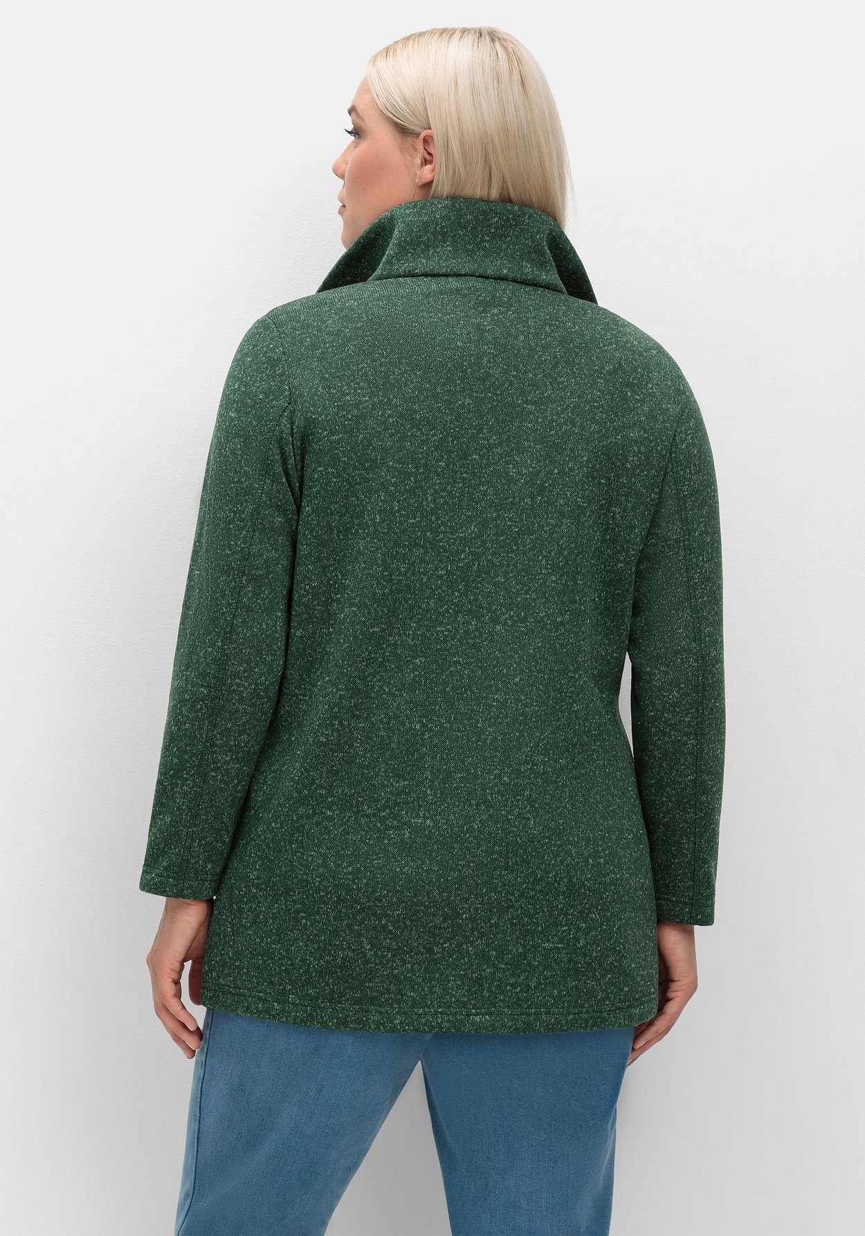 Sheego Fleecejacke »Jacke aus meliertem Strickfleece«