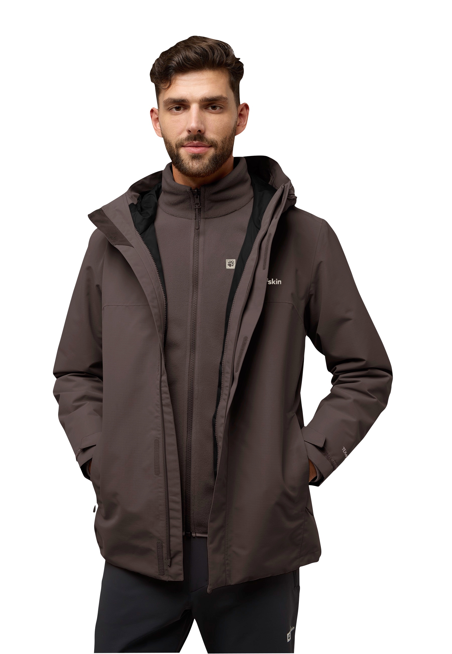 Jack Wolfskin 3-in-1-Funktionsjacke »ALTENBERG 3IN1«, mit Kapuze, 3in1, wasserabweisend, Übergangsjacke