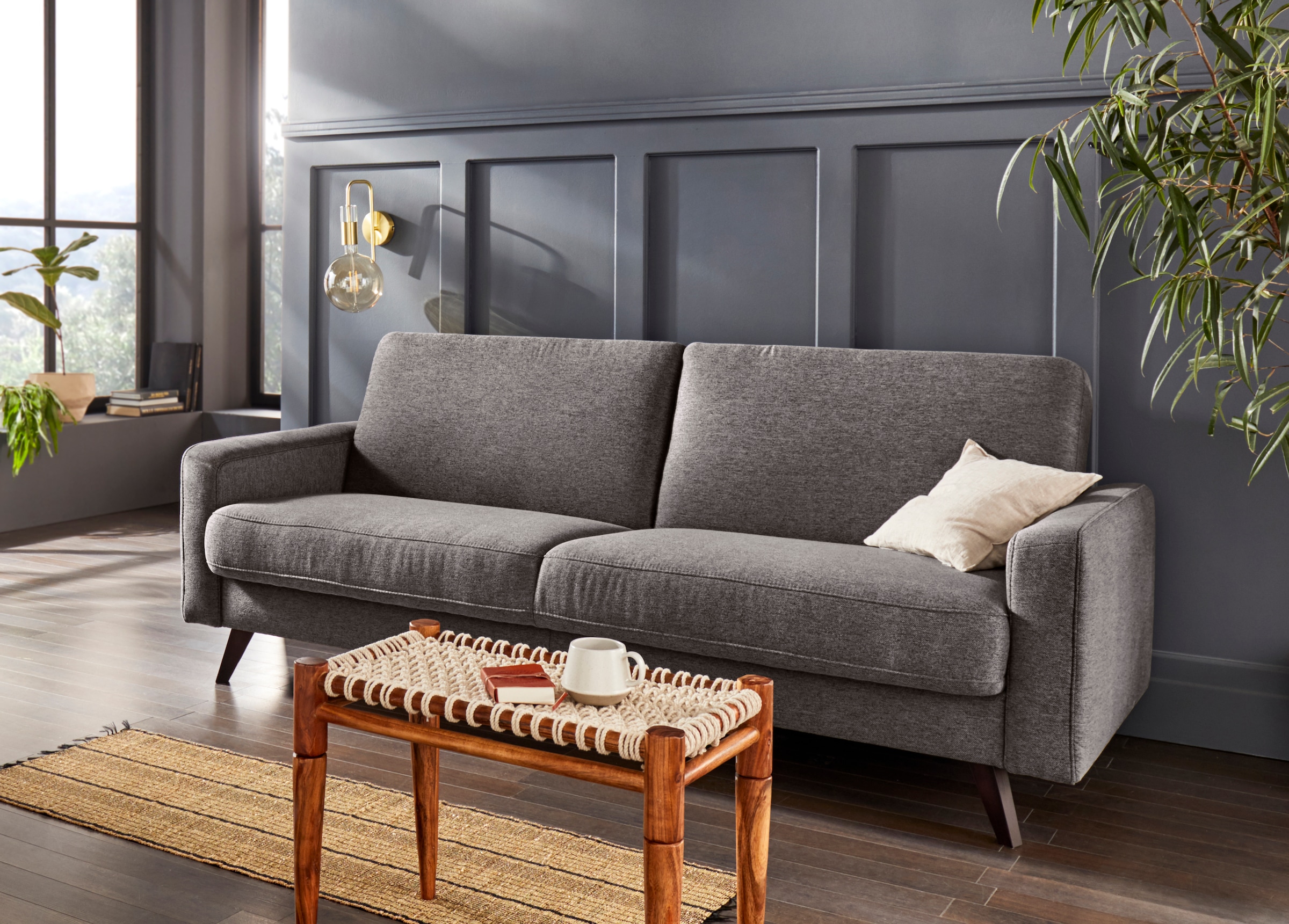 exxpo - sofa fashion 3-Sitzer »Samso, elegant und bequem, toller Sitzkomfort, Schlafsofa« Kippcouch, inklusive Bettfunktion und Bettkasten, Komfortsitzhöhe 49cm