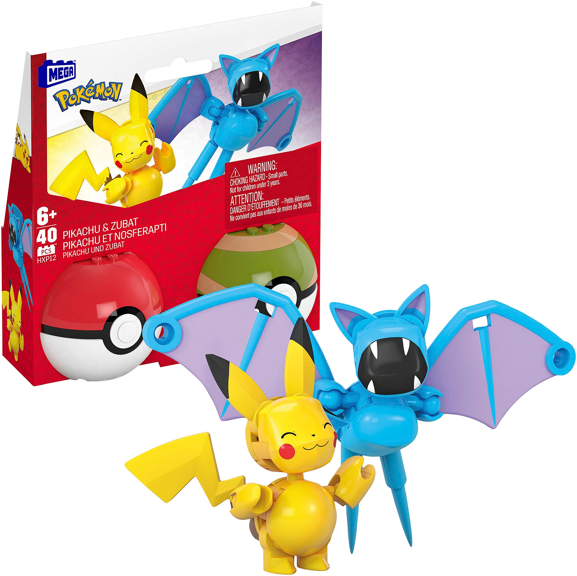 Konstruktions-Spielset »MEGA Pokémon, Pikachu und Zubat«