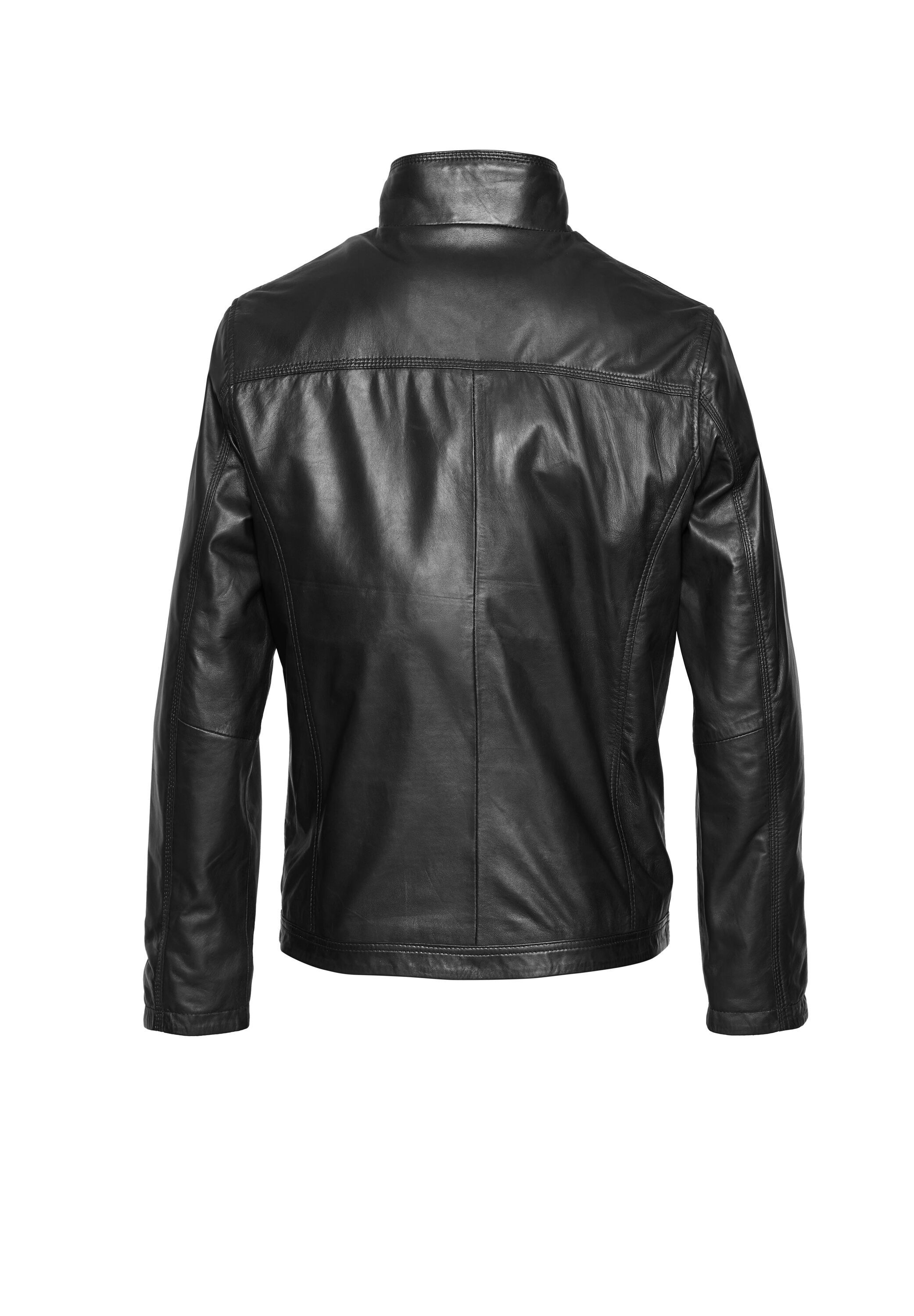 bugatti Lederjacke »BUTOTO« ohne Kapuze in Regular Fit