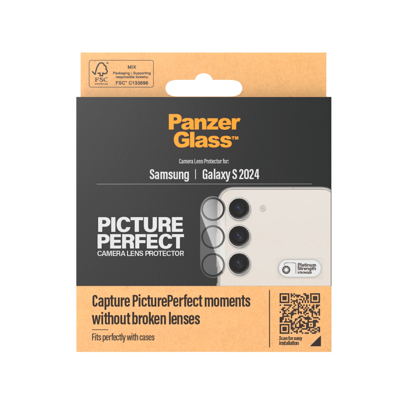 PanzerGlass Kameraschutzglas »PicturePerfect Camera Lens Protector«, für Samsung Galaxy S24, Lens Cover, stoßfest, kratzbeständig
