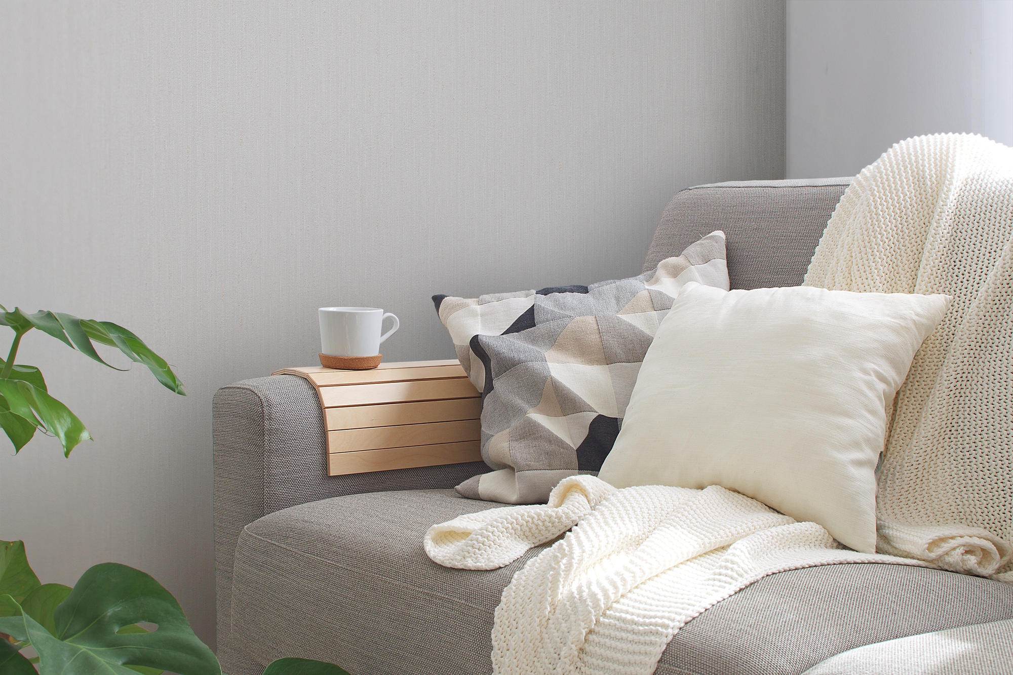 A.S. Création Vliestapete »Casual Living Struktur-Tapete Weiß Unitapete Streifen Landhaus« matt strukturiert Vliestapete gestreift für Schlafzimmer Küche Wohnzimmer Struktur Flur
