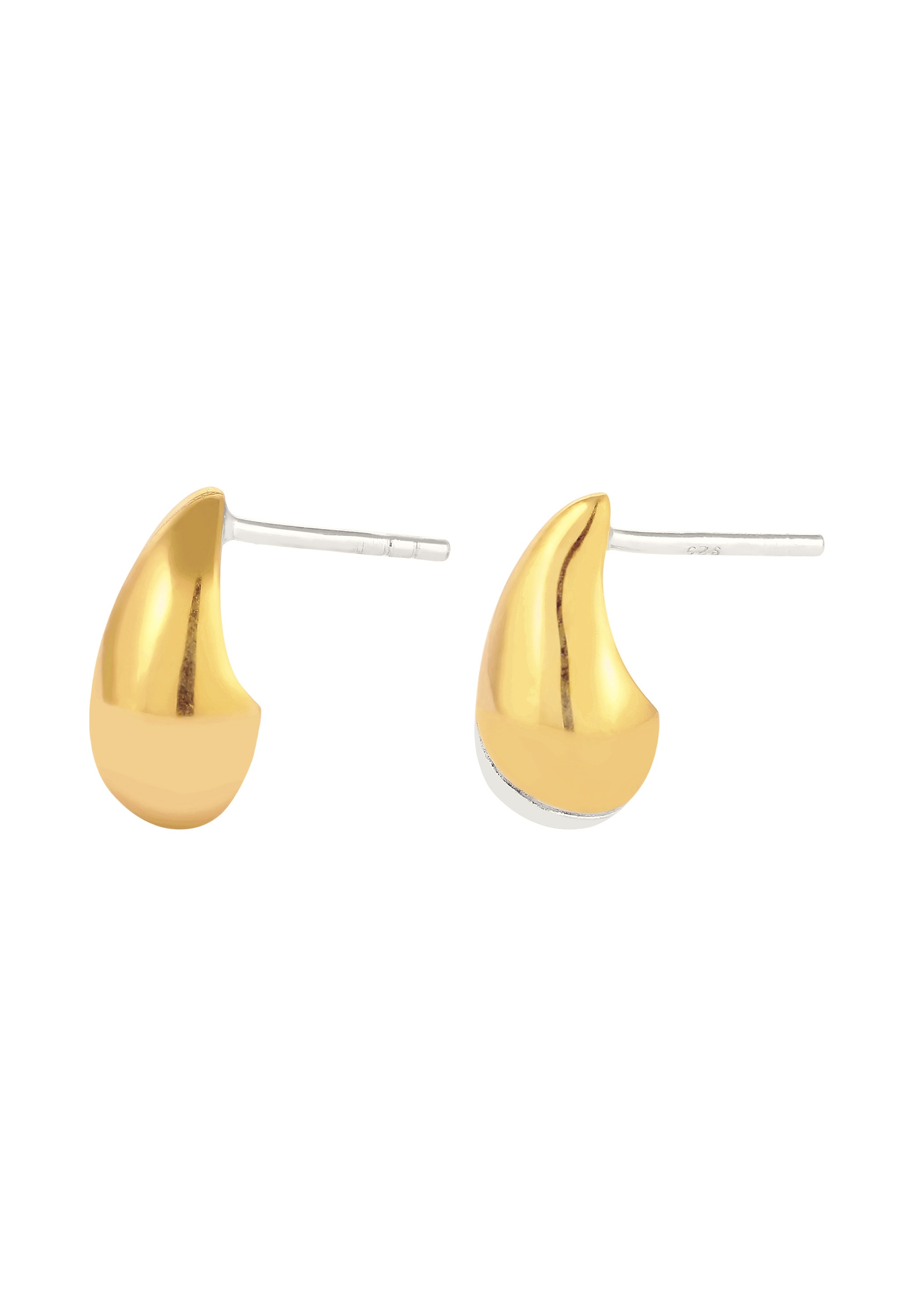 Elli Paar Ohrstecker »Ohrringe Ohrstecker Tropfen Bicolor 925 Sterling Silber vergoldet«
