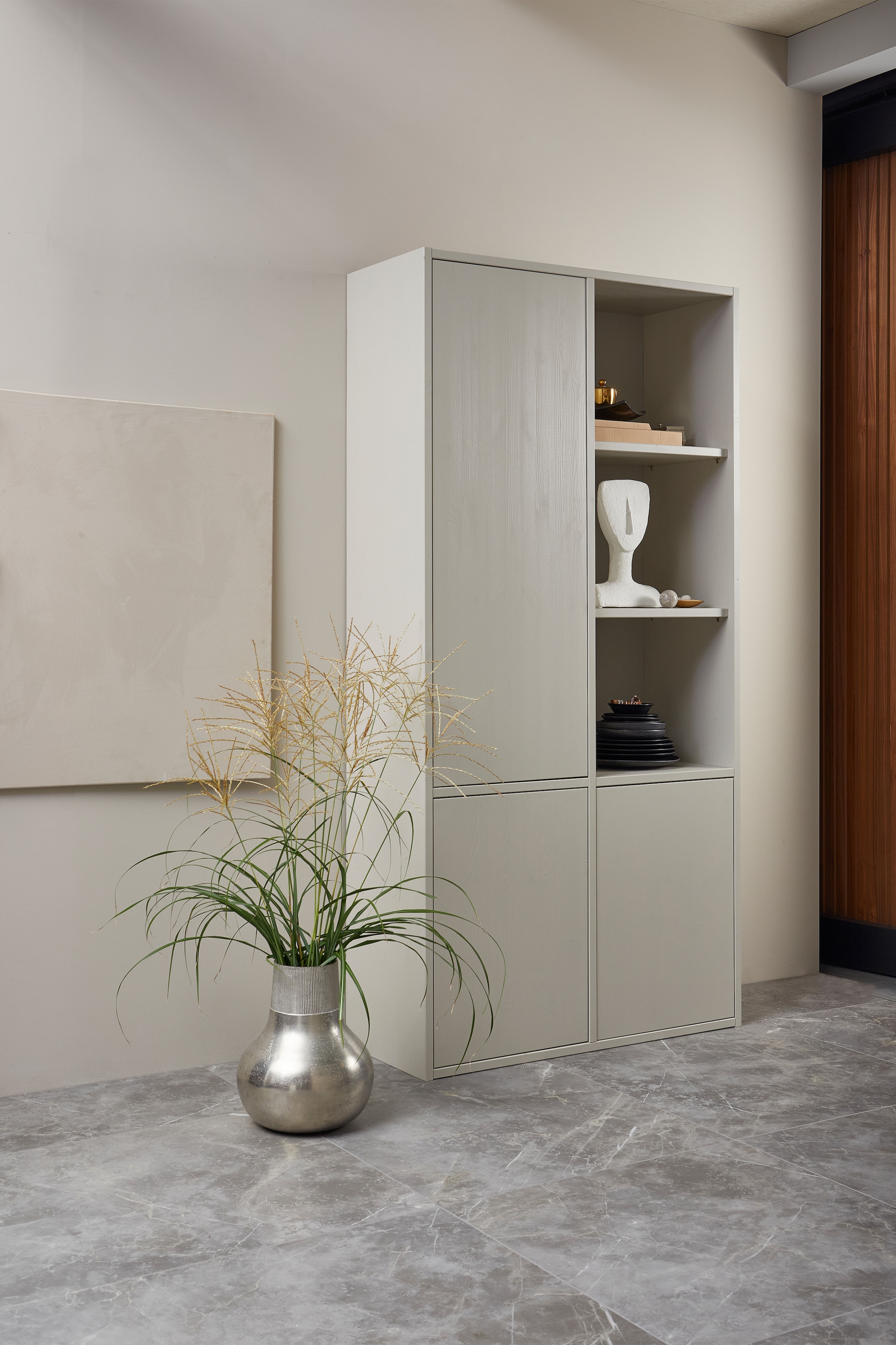 WOOOD Mehrzweckschrank »WOOOD MEREL ABLAGESCHRANK KIEFER DUST [fsc]« Merel Aufbewahrungsschrank, FSC-Kiefer, viel Stauraum, Push-to-Open