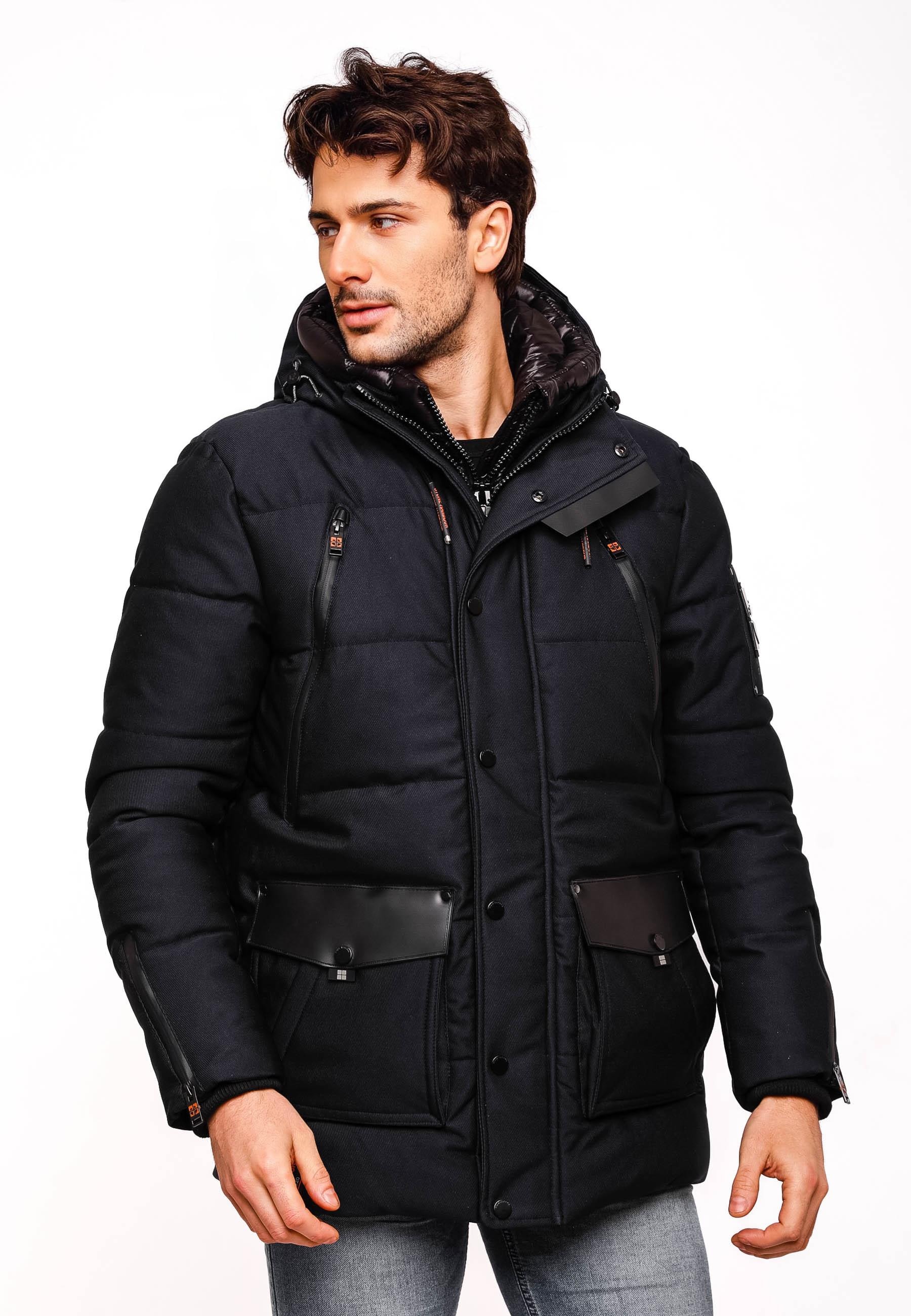Stone Harbour Wintermantel »Winterjacke Mitjaa«, Warm gefütterter Herren Wintermantel mit doppelter Kapuze