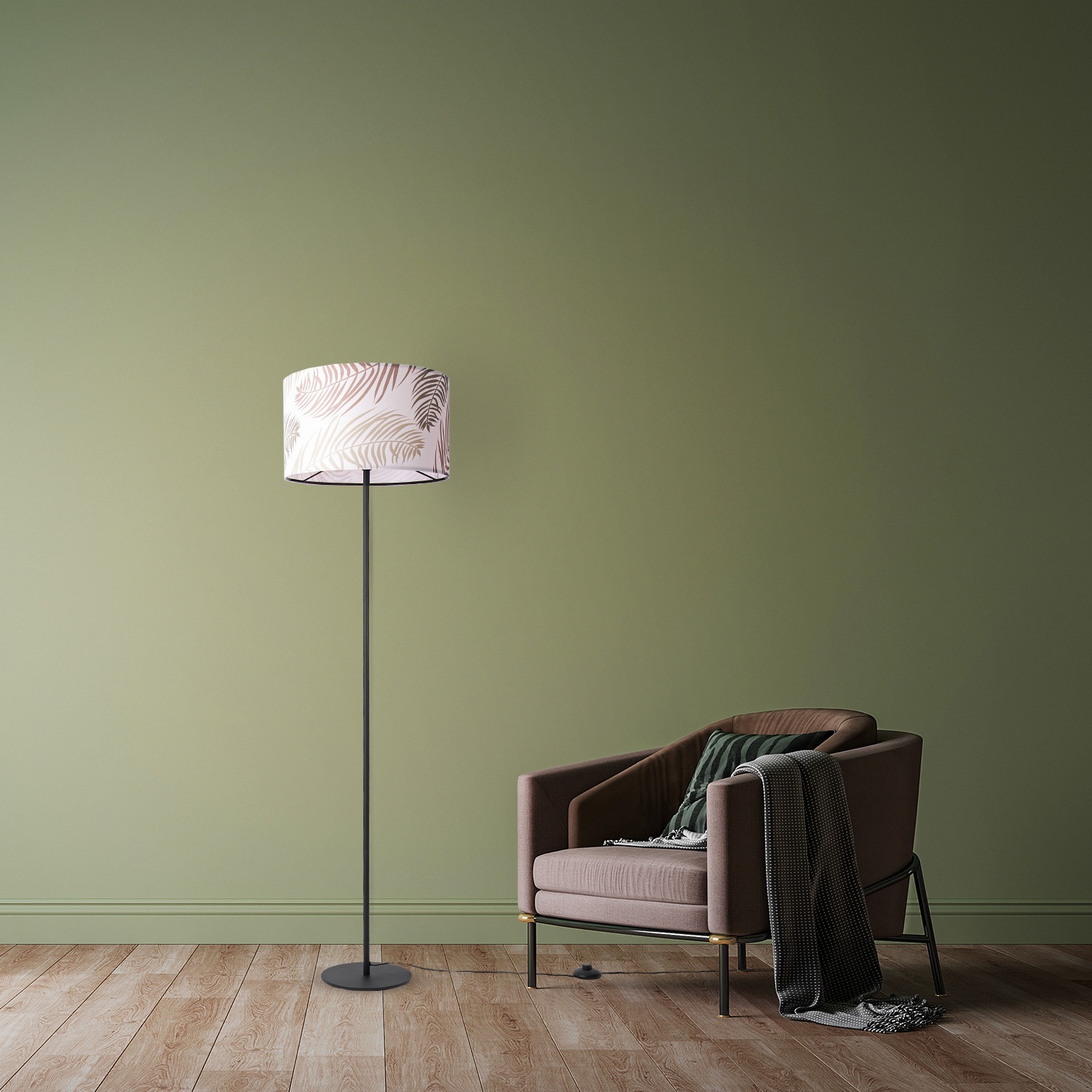 Paco Home Stehlampe »Kuba 123«, 1 flammig, Leuchtmittel E27 | ohne Leuchtmittel, Wohnzimmer Stehleuchte Schlafzimmer Lampen E27 Deko Wohnzimmer Palme