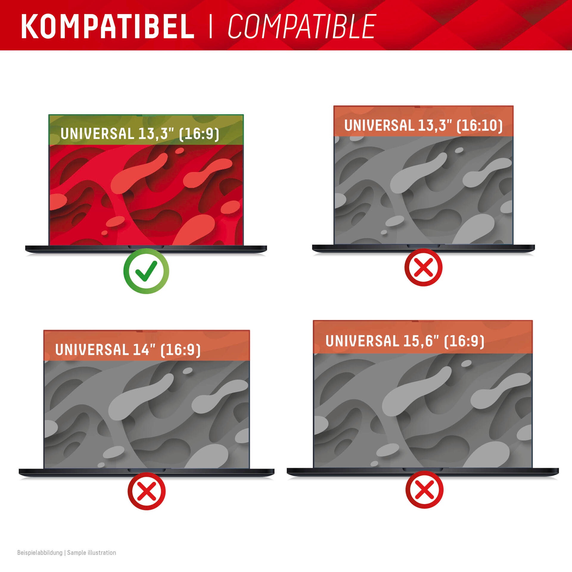 Displex Displayschutzfolie »Privacy Safe«, universal, 16:9, Blickschutzfolie, Schutzfolie, Bildschirmschutz