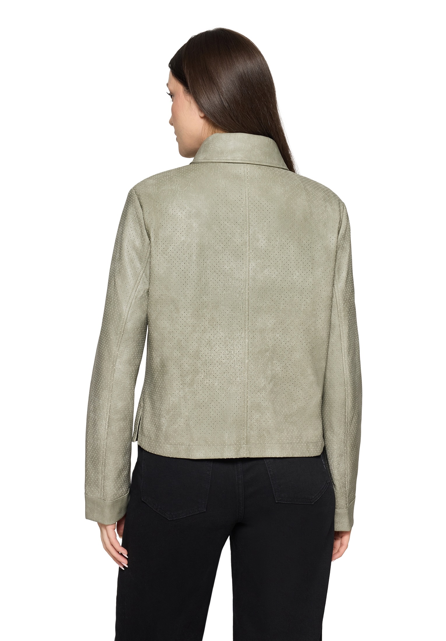 Amber & June Lederimitatjacke »Kunstleder-Jacke mit Kragen«