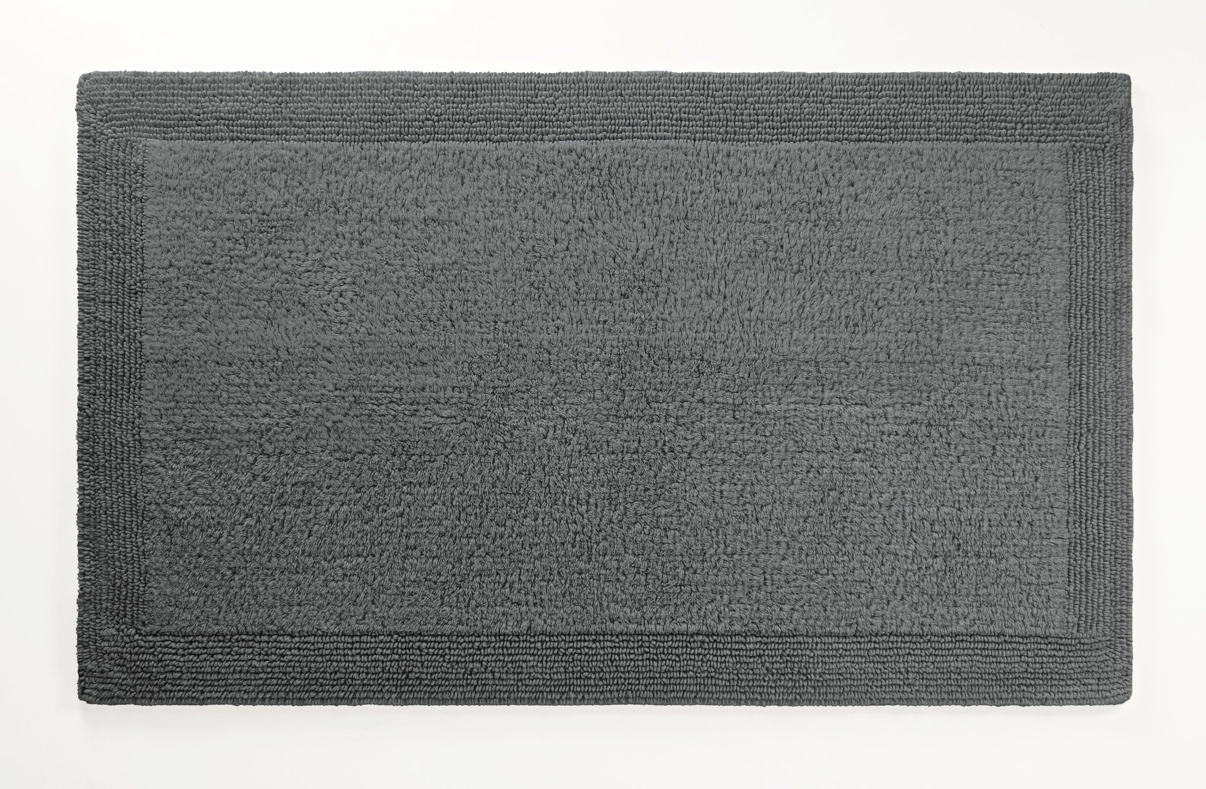 my home Badematte »Kapra, Badvorleger, Badezimmer Teppich«, beidseitig nutzbar-fußbodenheizungsgeeignet-strapazierfähig, mit Bordüre, Badteppich, Badematte, Baumwolle