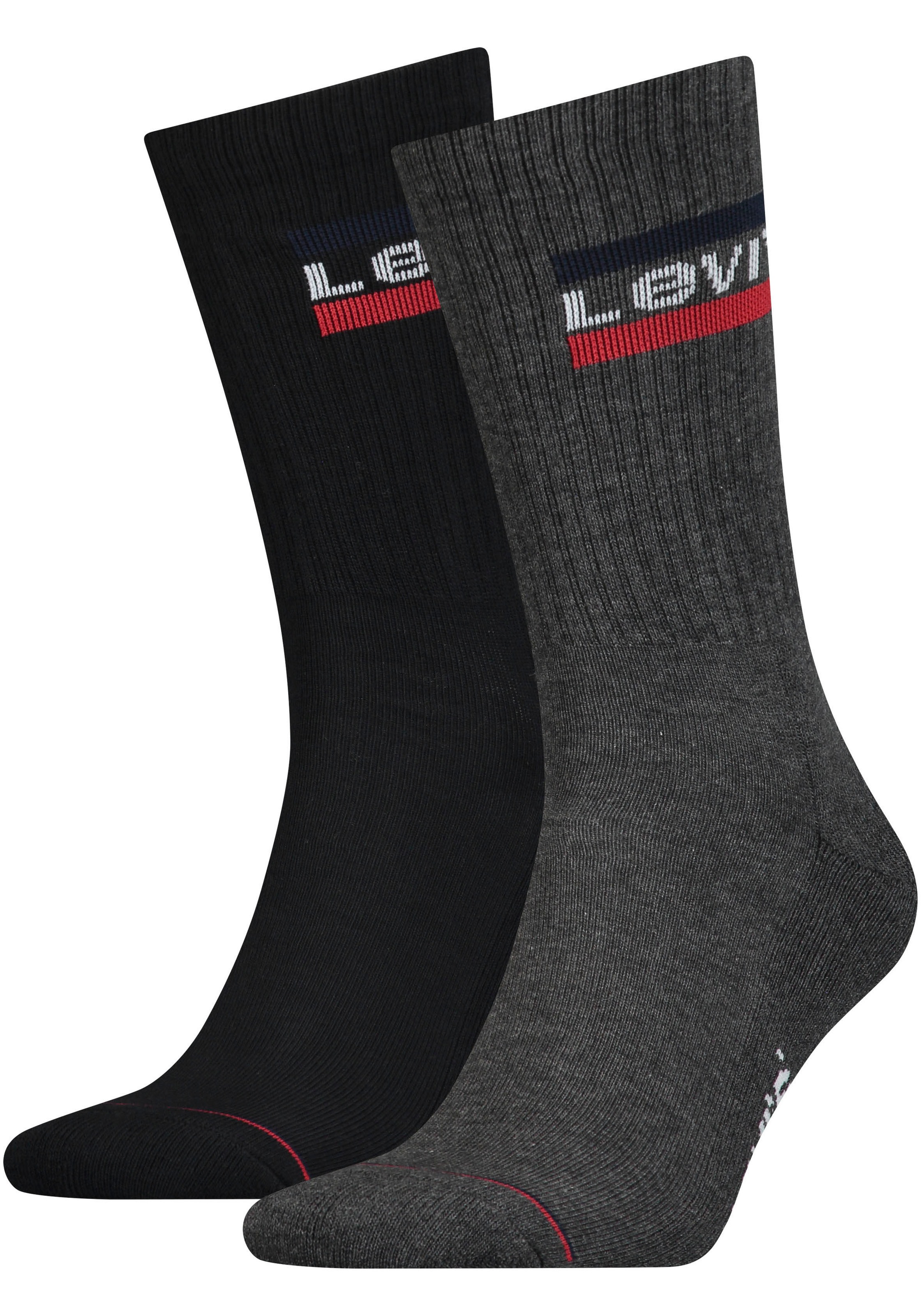 Levi's® Socken »LEVIS REGULAR CUT SPRTWR LOGO 2P«, (Packung, 2 Paar, 2er Pack), mit breitem Logobund