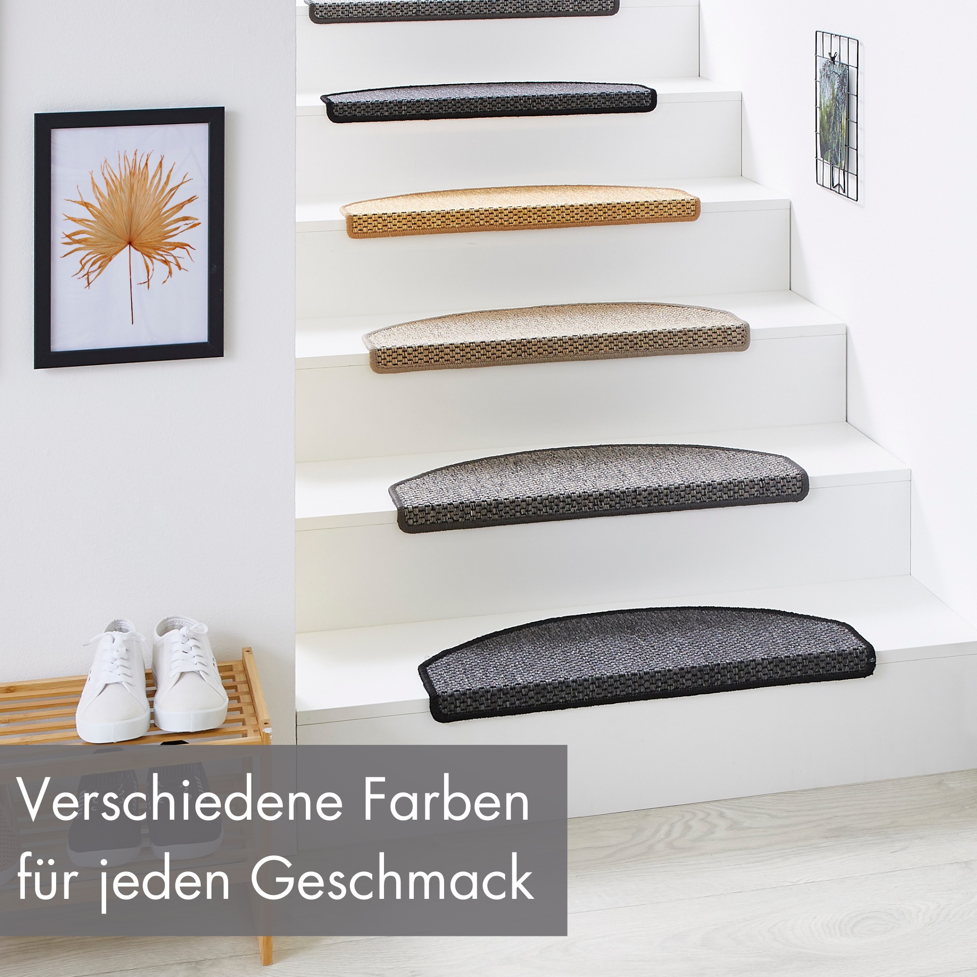 Andiamo Stufenmatte »Skagen, Made in Netherlands« halbrund 5 mm Höhe meliert, selbstklebend, strapazierfähig, 15 Stück in einem Set