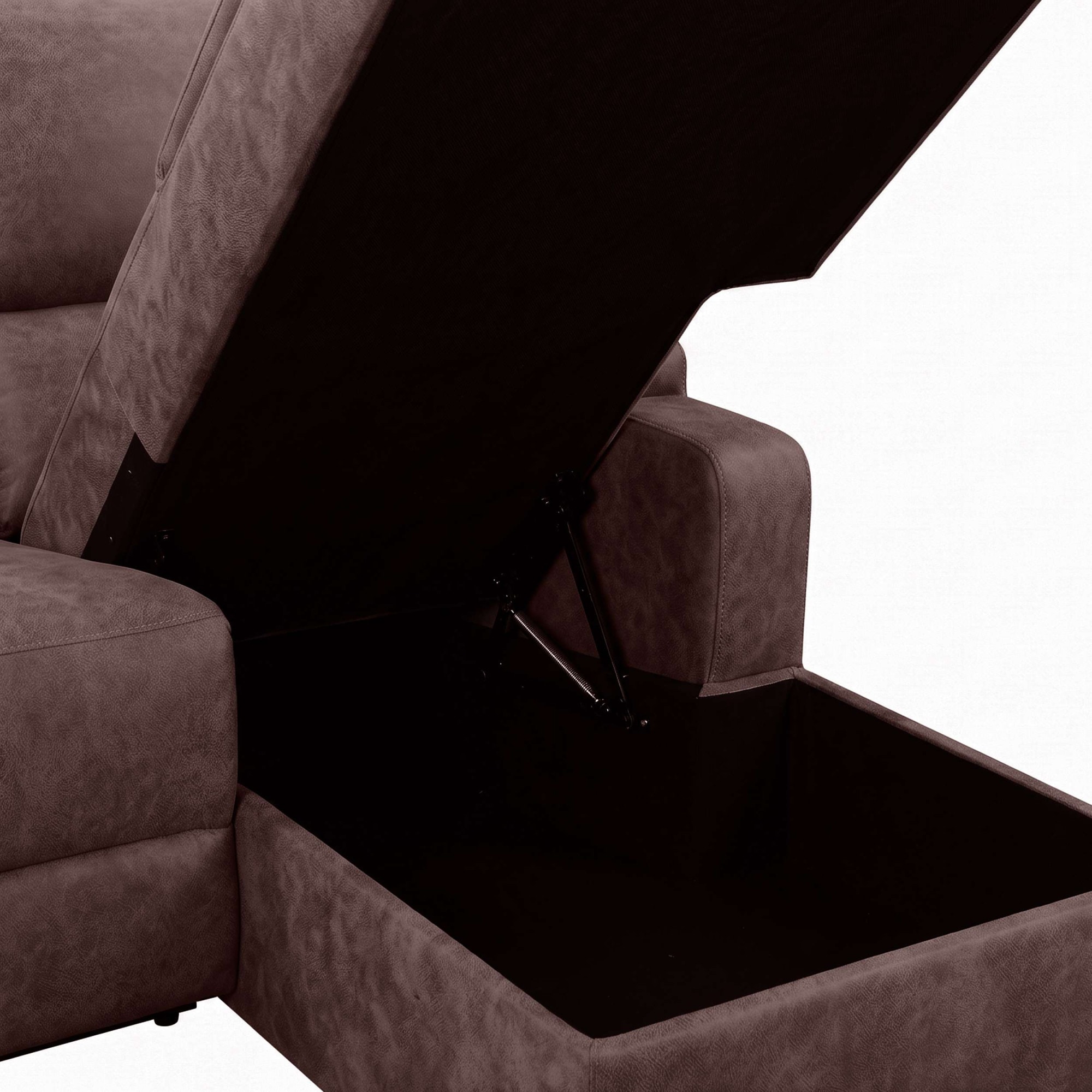 OTTO home Ecksofa »NAPORI Microfaser, L-Form, 210cm, man./elektr. Relaxfunktion« USB-A bei elektr. Variante, Staukasten, Seitentaschen u. Federkern