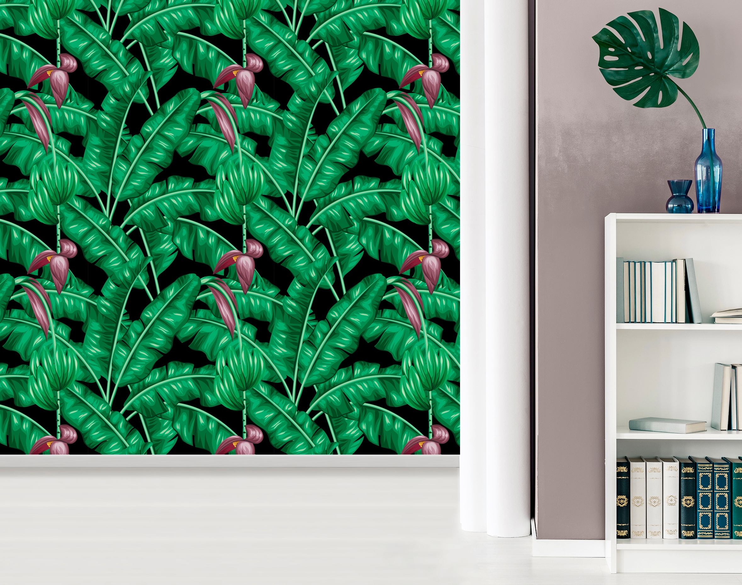 queence Vinyltapete »Jessica« Motiv | bedruckt | botanisch | floral | gemustert | natürlich glatt 90x250cm, selbstklebend, kinderleichte Anbringung, , Sticker