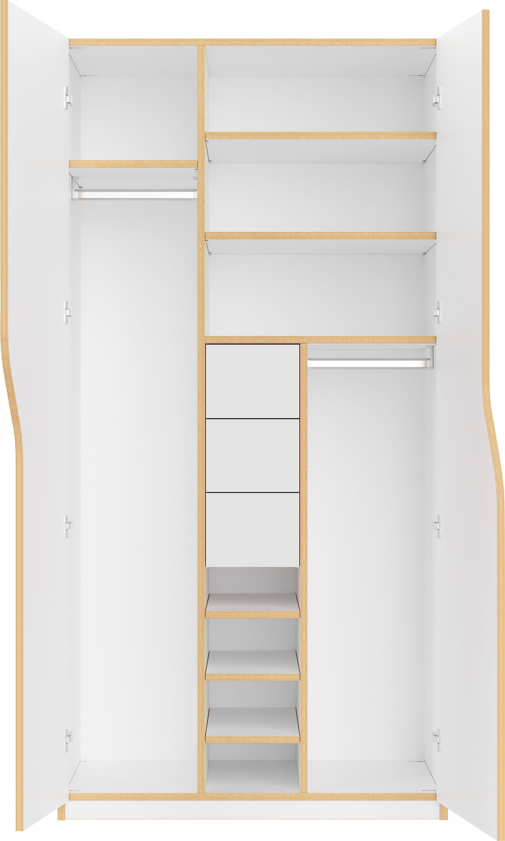 Müller SMALL LIVING Kleiderschrank »PLANE Ausstattung Nr. 2«, Inklusive 3  innenliegenden Schubladen und 2 Kleiderstangen bei OTTO