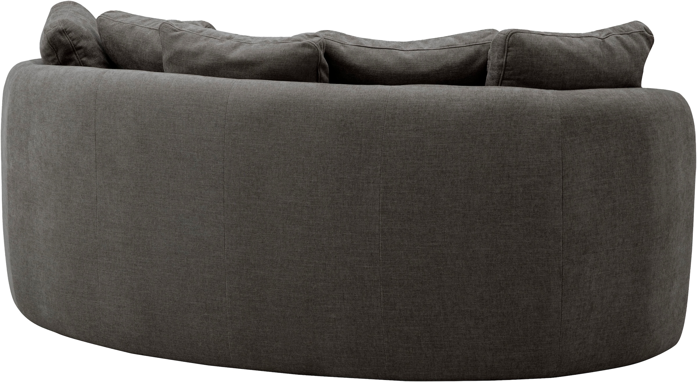 OTTO home 2,5-Sitzer »Kaarl, rundes Loungesofa, Sofa mit Kissen, perfekt gepolstert« Webstoff, in fünf Farben, zeitloses Design, inkl. 5 Rückenkissen
