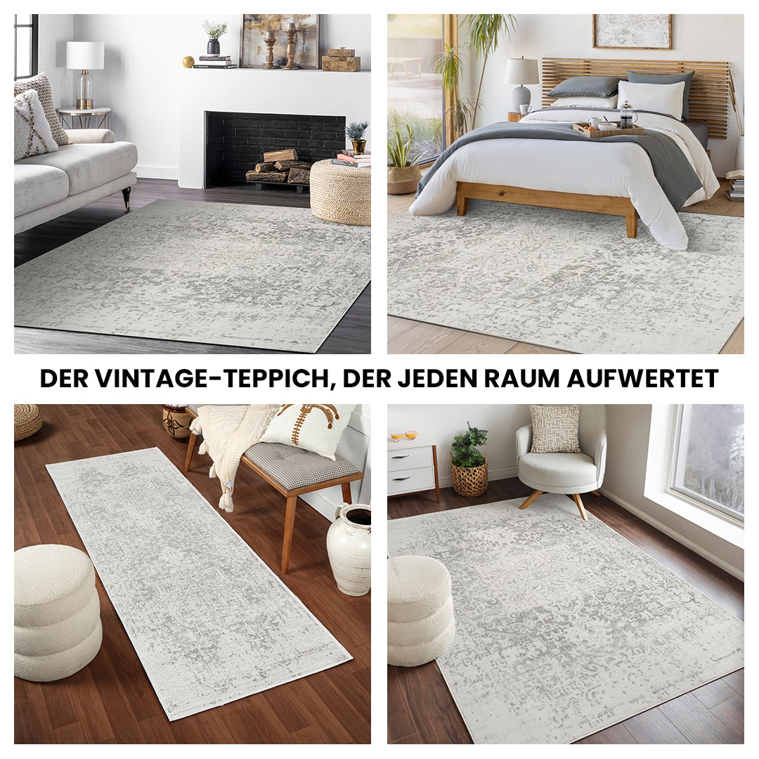 Livabliss Teppich »SYRACUSA, 275x200 cm«, oval, 12 mm Höhe, Vintage Orientteppich, Traditional Kurzflor Boho Wohnzimmerteppich