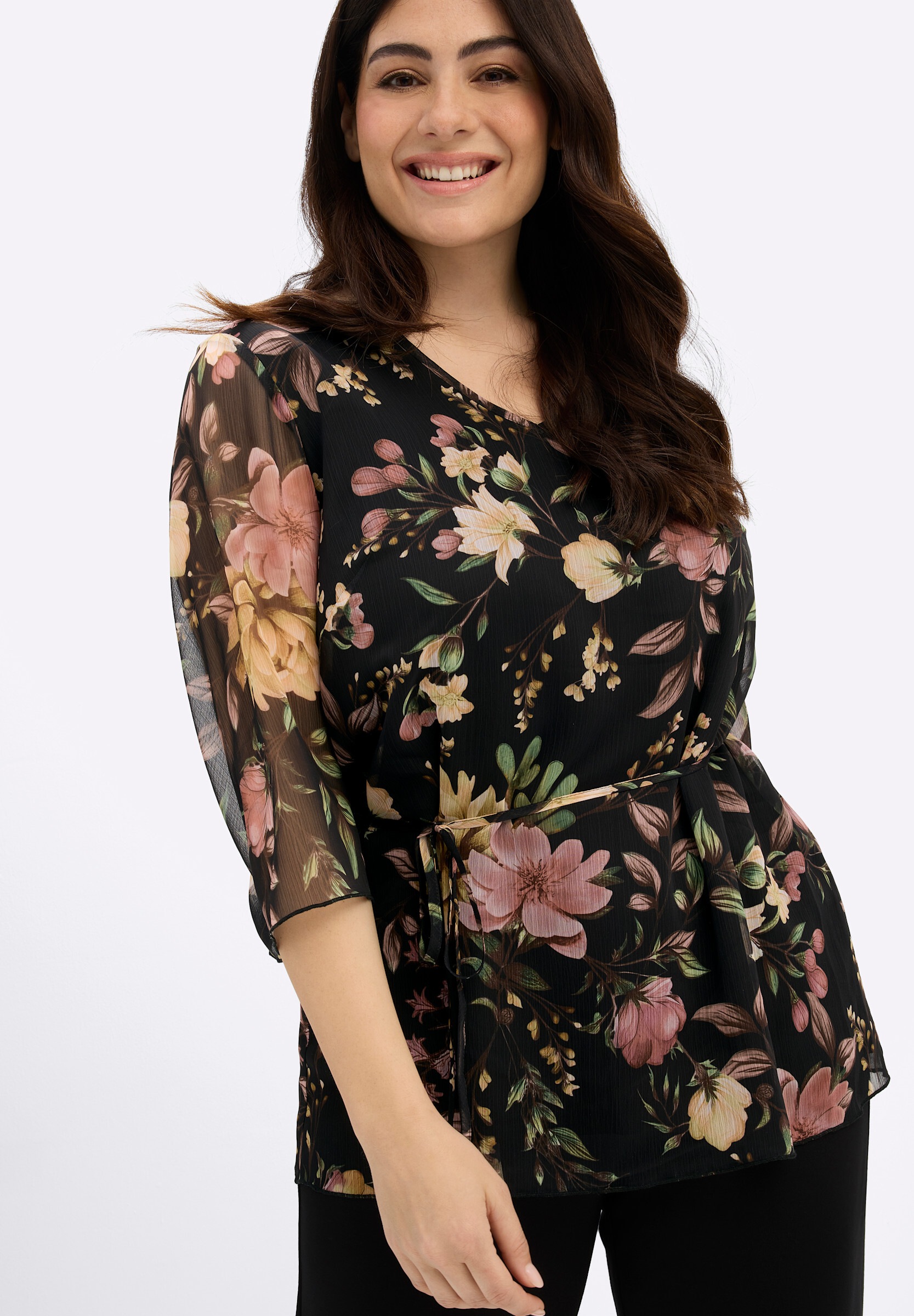 Sheego Longbluse »Tunika Tunika mit floralem Alloverprint«