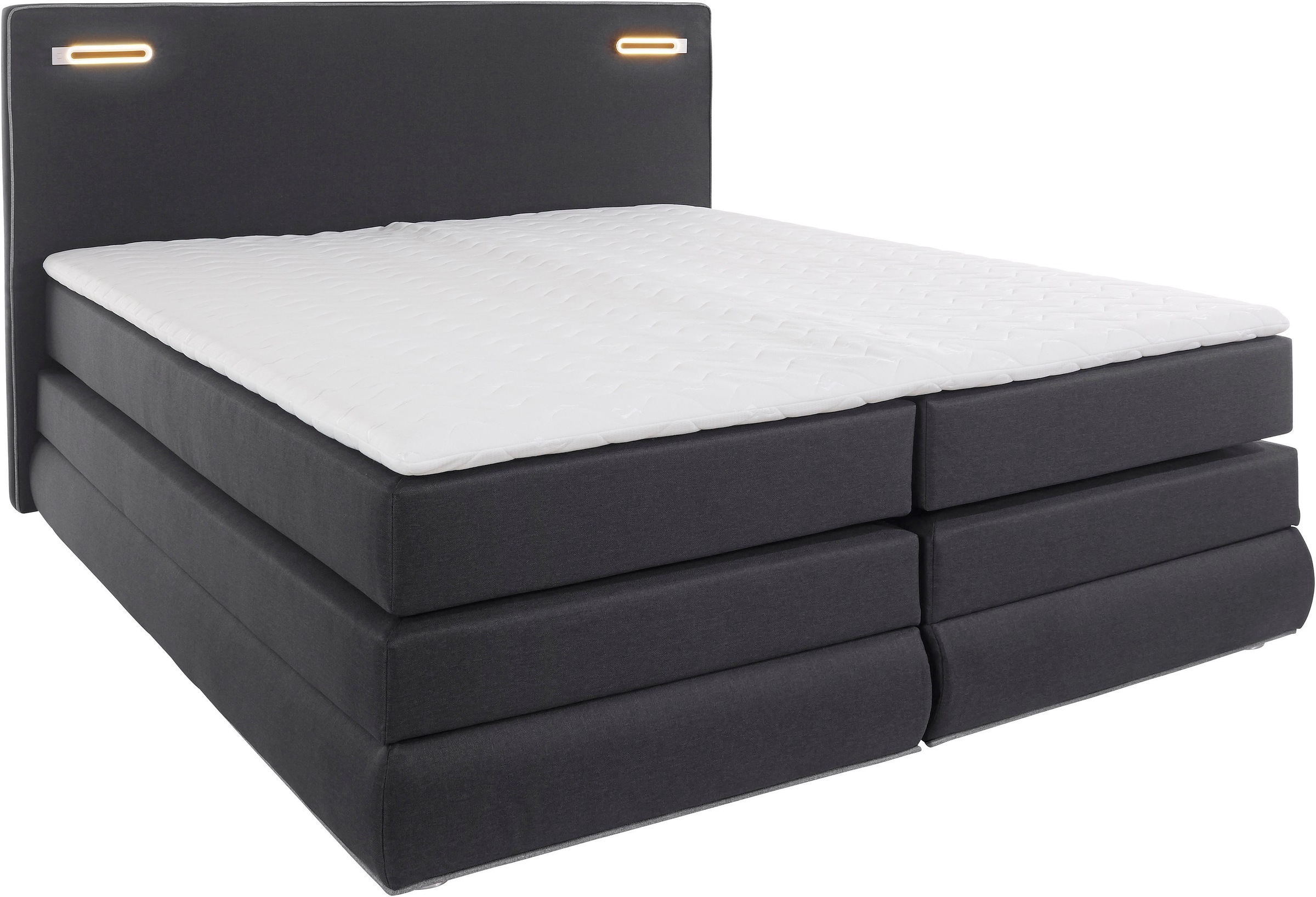 COLLECTION AB Boxspringbett »Ninoni mit Kaltschaummatratze«, inkl. Bettkasten, Topper und wahlweise mit LED-Beleuchtung