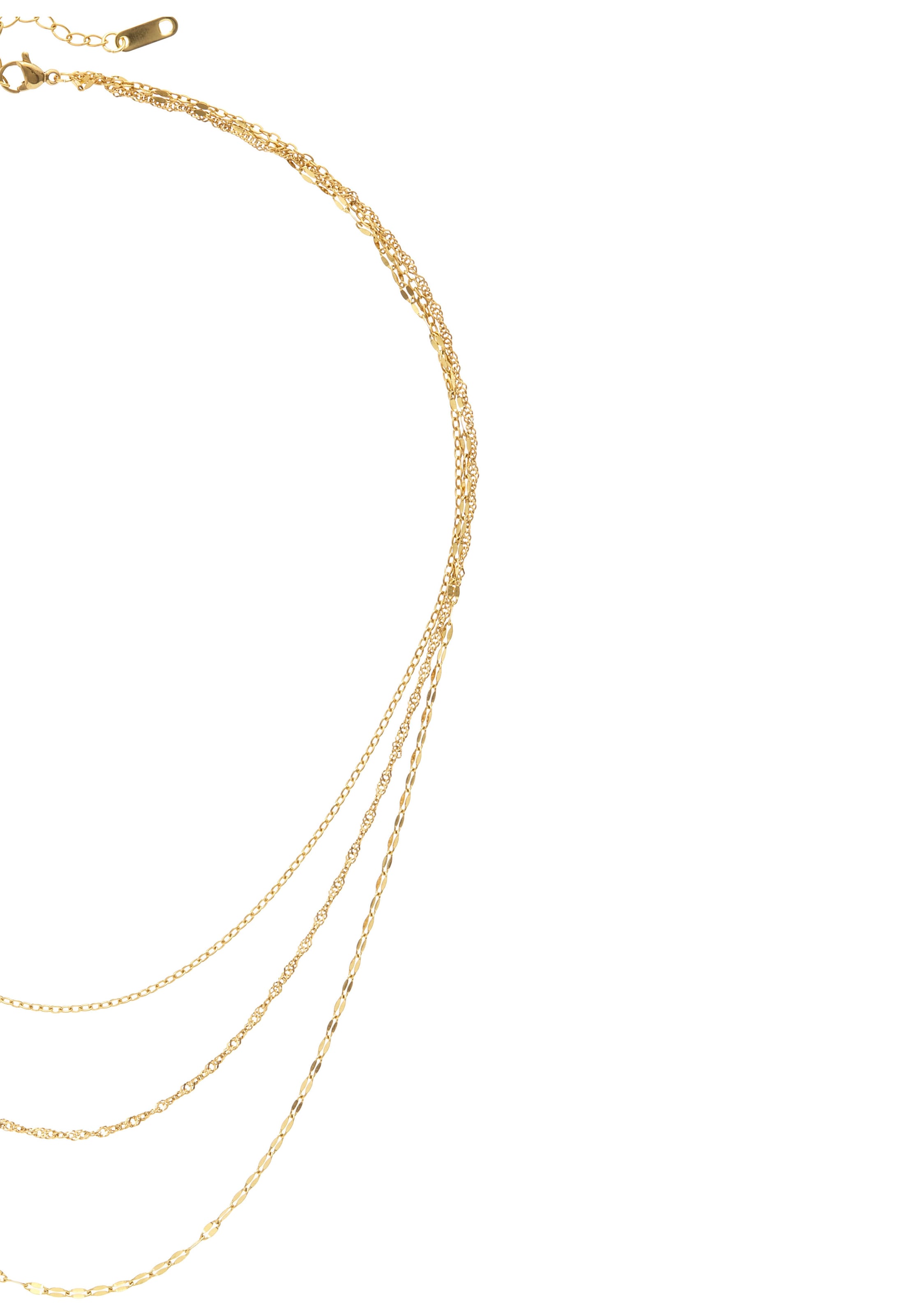LASCANA Collier »3- reihige Halskette« Hochwertige und zarte Kette mit Goldbeschichtung