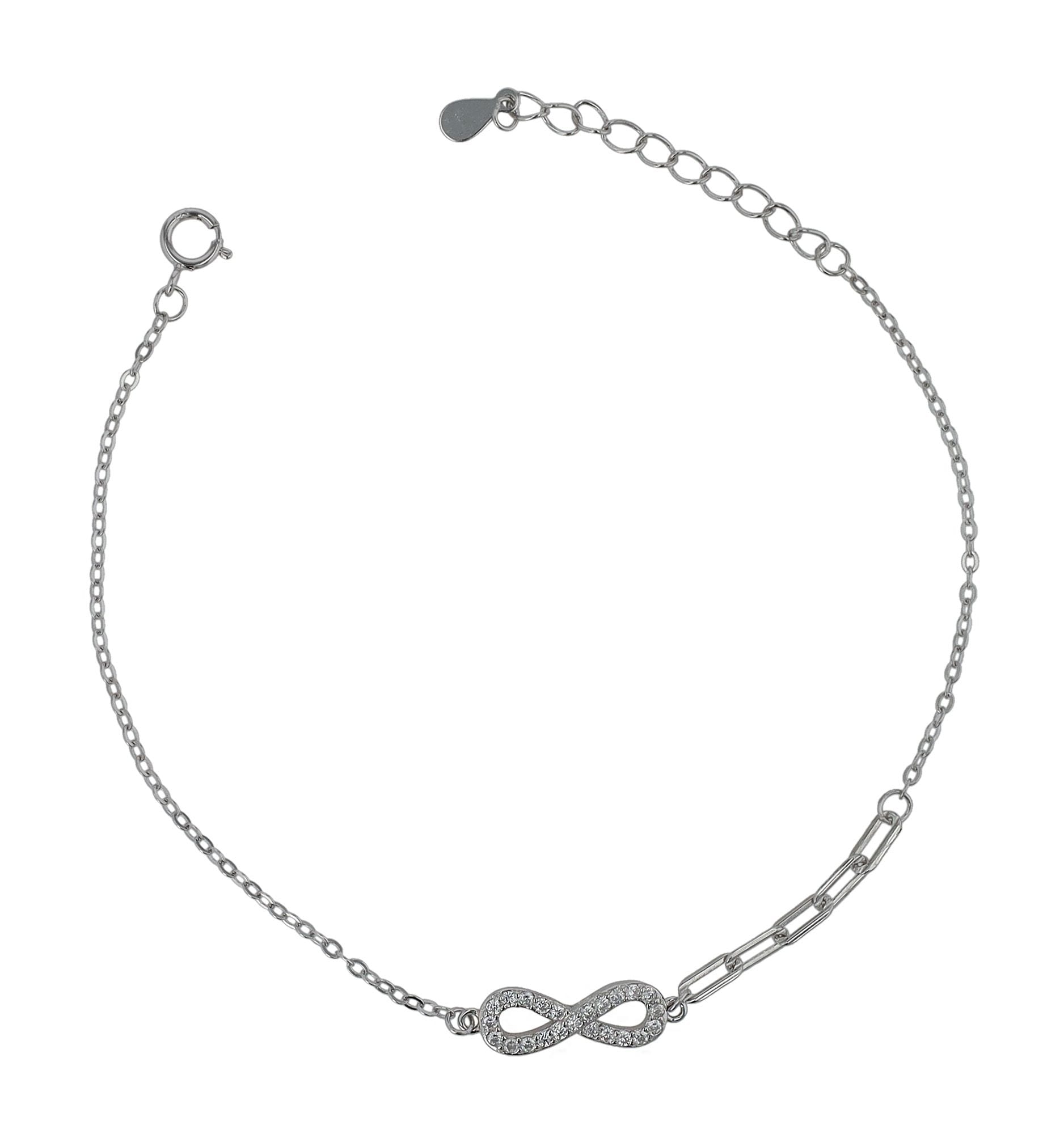 Adelia´s Armband »Damen Armband ¿ Unendlichkeitszeichen aus 925 Silber mit Zirkonia 17+3 cm«