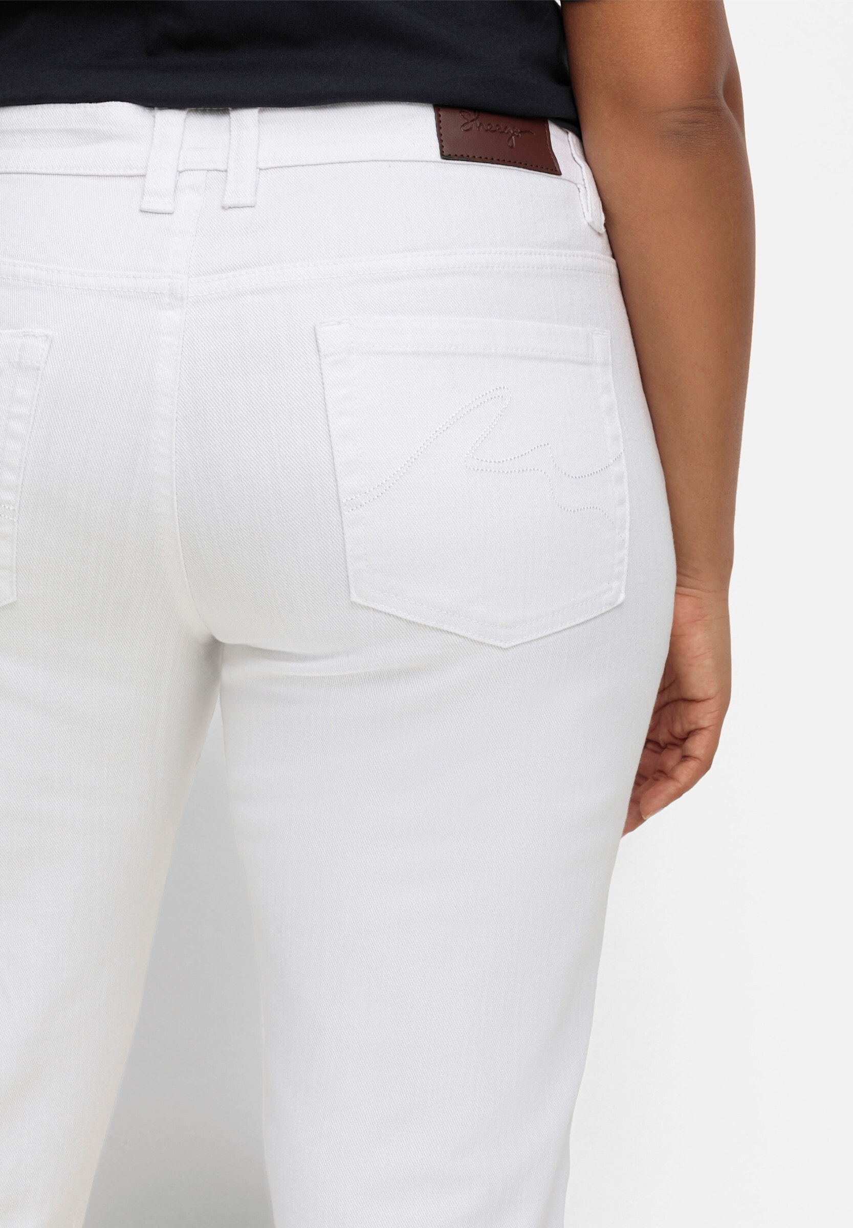 Sheego 5-Pocket-Jeans »3/4-Jeans Caprijeans mit Used-Effekten« "Die Schmale" mit Used-Effekten