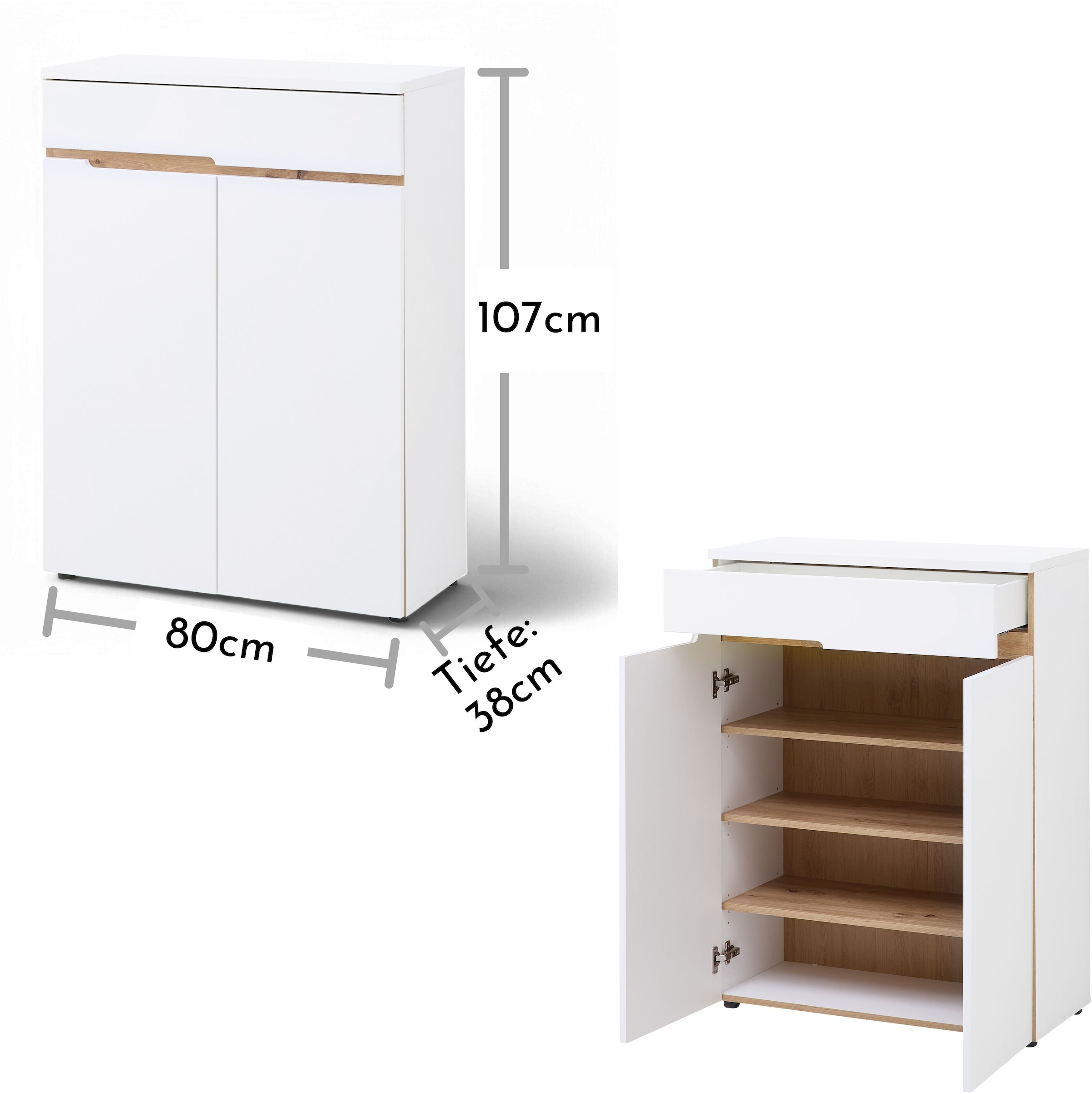 Innostyle Schuhschrank »Memphis Schuhschrank, 80x107x38cm (B/H/T)« 1 Stk. tlg.