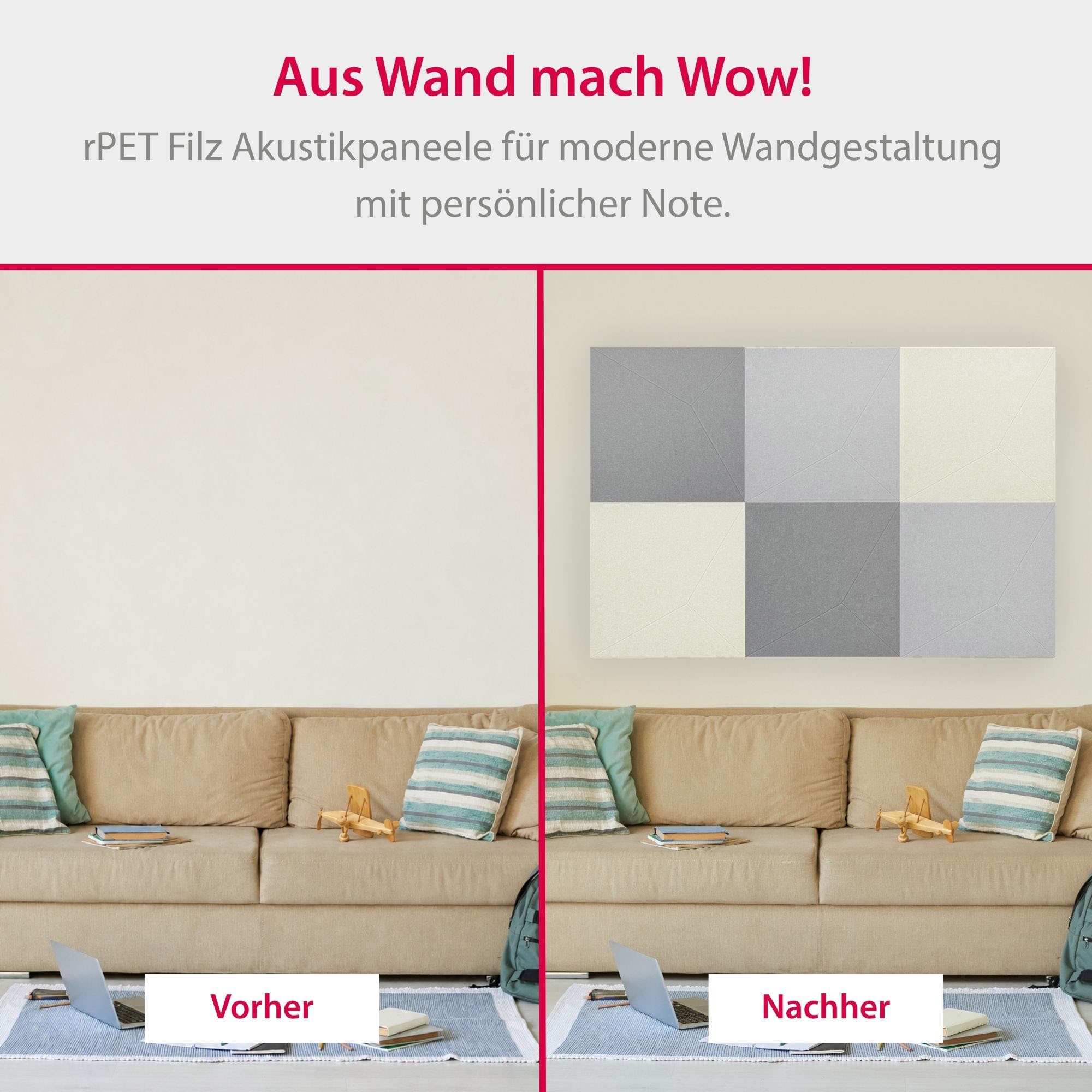 Architects Paper Schallschutzpaneel »A.S. Création Modular Wall Akustikpaneel geometrisch« 1 tlg. Akustikpaneel aus rPET-Filz mit geometrischer 3D-Oberfläche