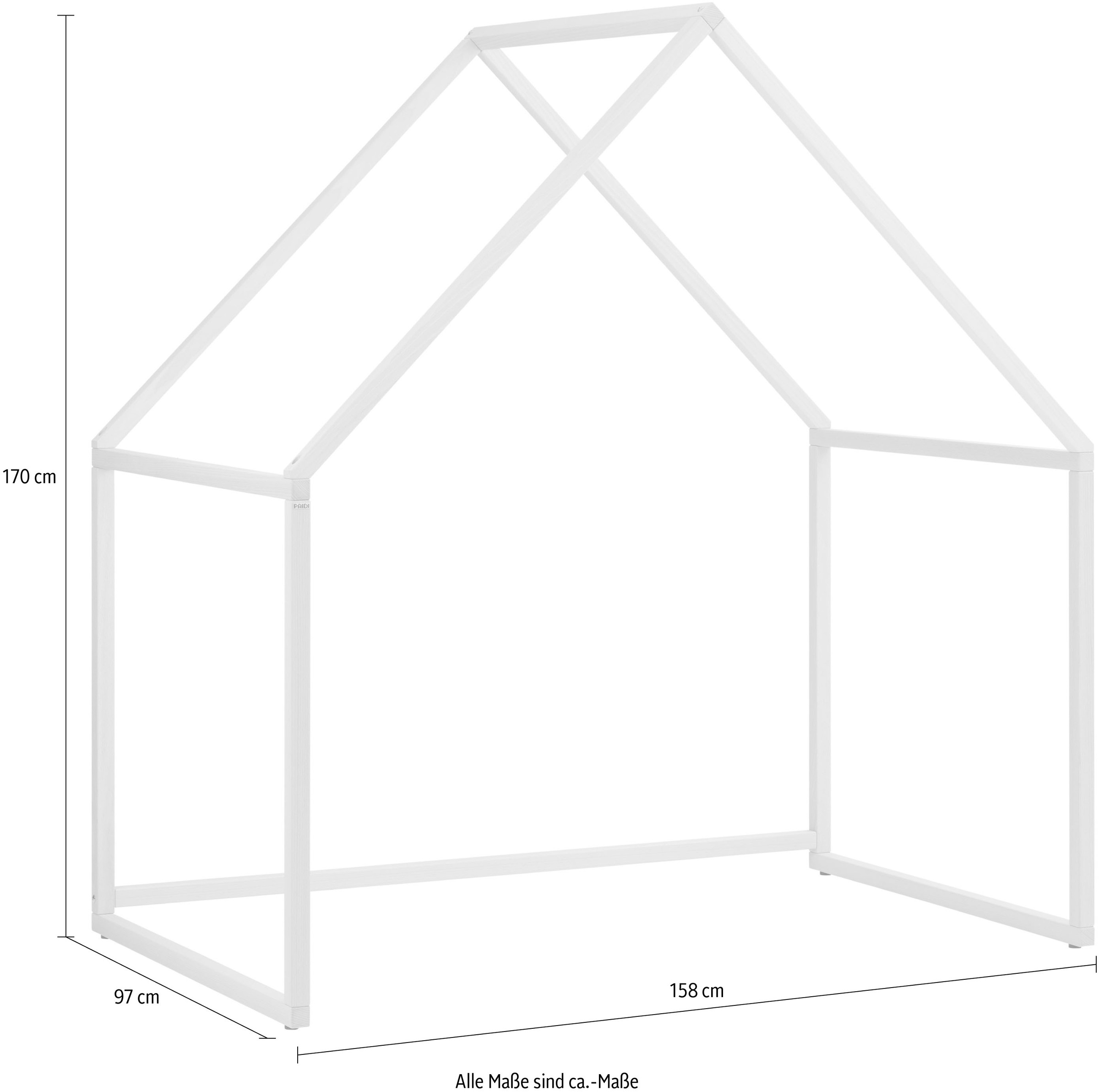 PAIDI Hausbett »Little House aus Buche Massivholz, pflegeleicht, langlebig« B/H/T ca. 158/170/97cm,  Vielseitig nutzbar - Spielhaus, Leseecke, Kaufladen