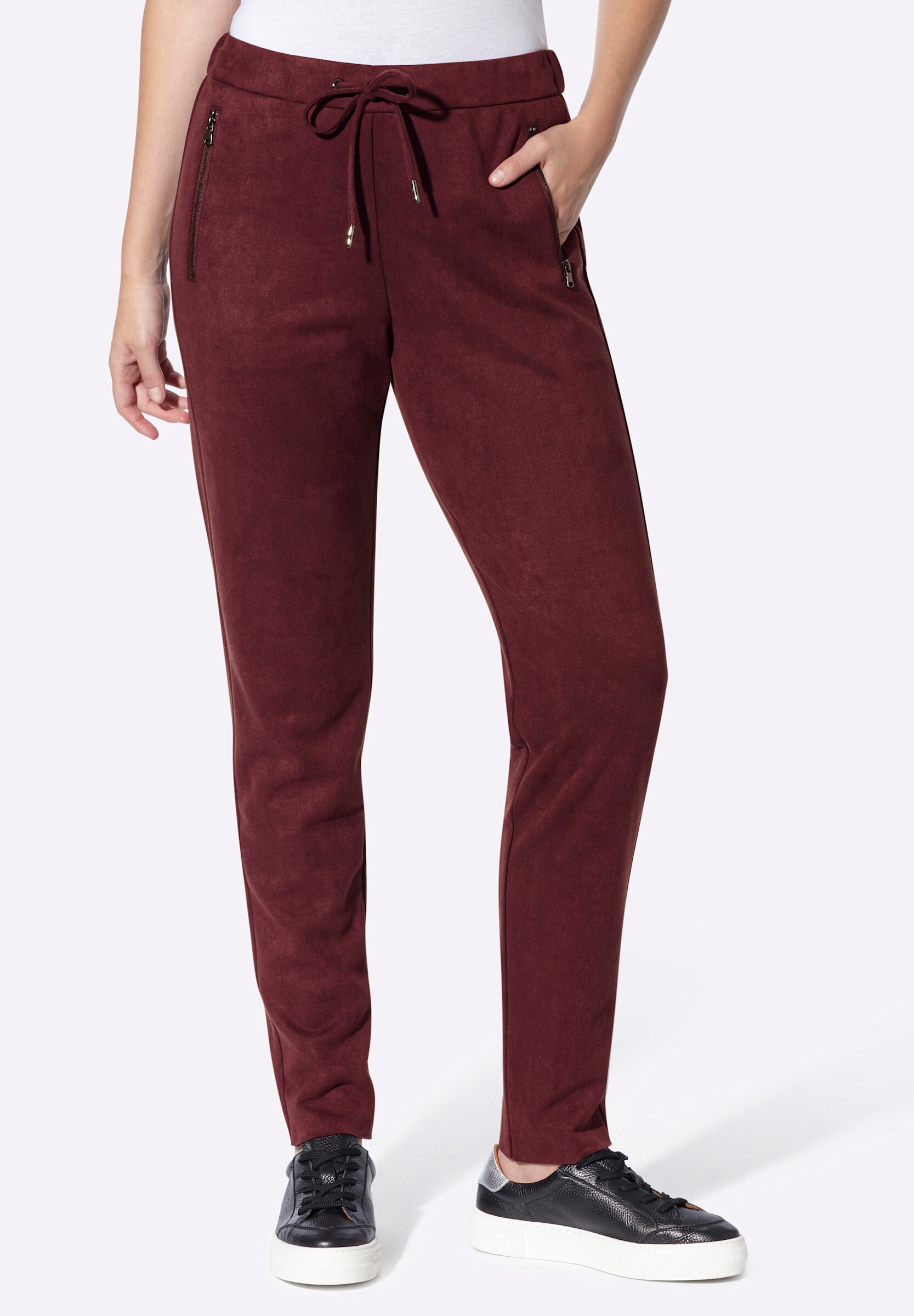 heine Schlupfhose »Velourslederimitat-Hose Lederimitathose mit Rundum-Dehnbund«