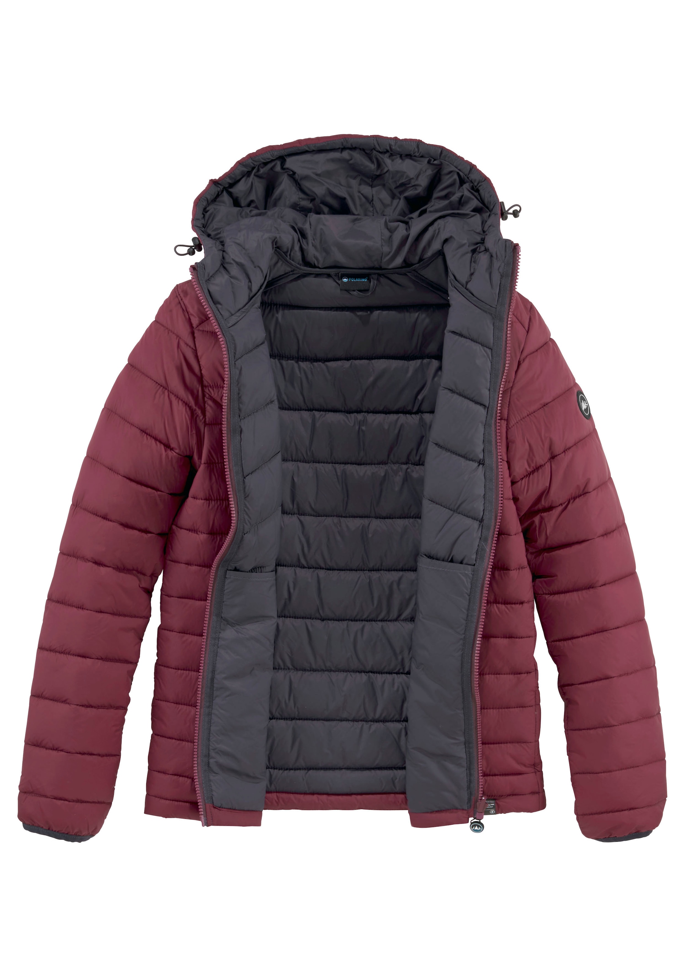 Polarino Steppjacke, mit Kapuze, für kühle Tage, aus leichtem Webmaterial, wasserabweisend