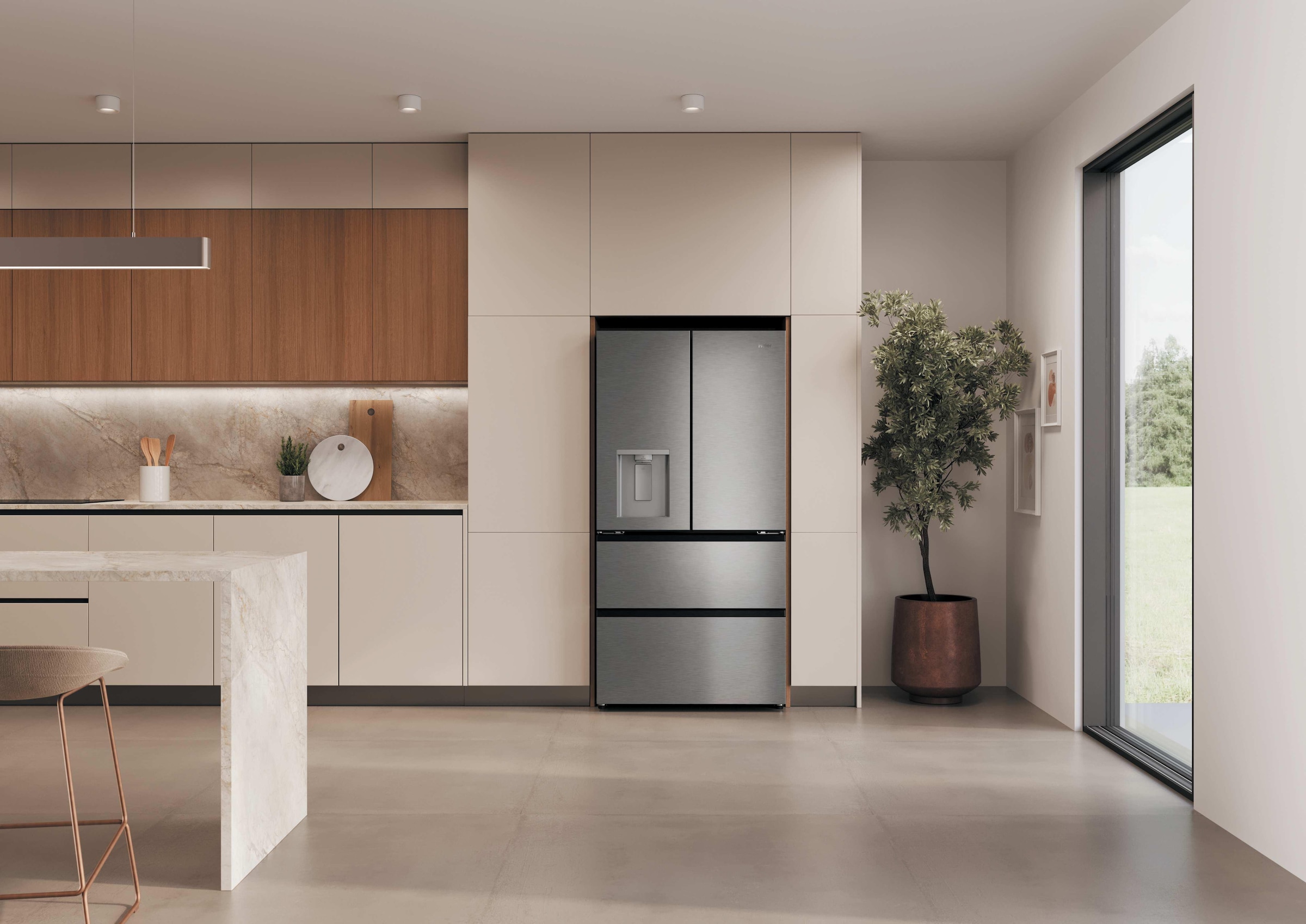 Haier Multi Door ERROR:#N/A »HFR59F18CWMM« 182,5 cm hoch 90,5 cm breit Wasserdispenser mit Tank