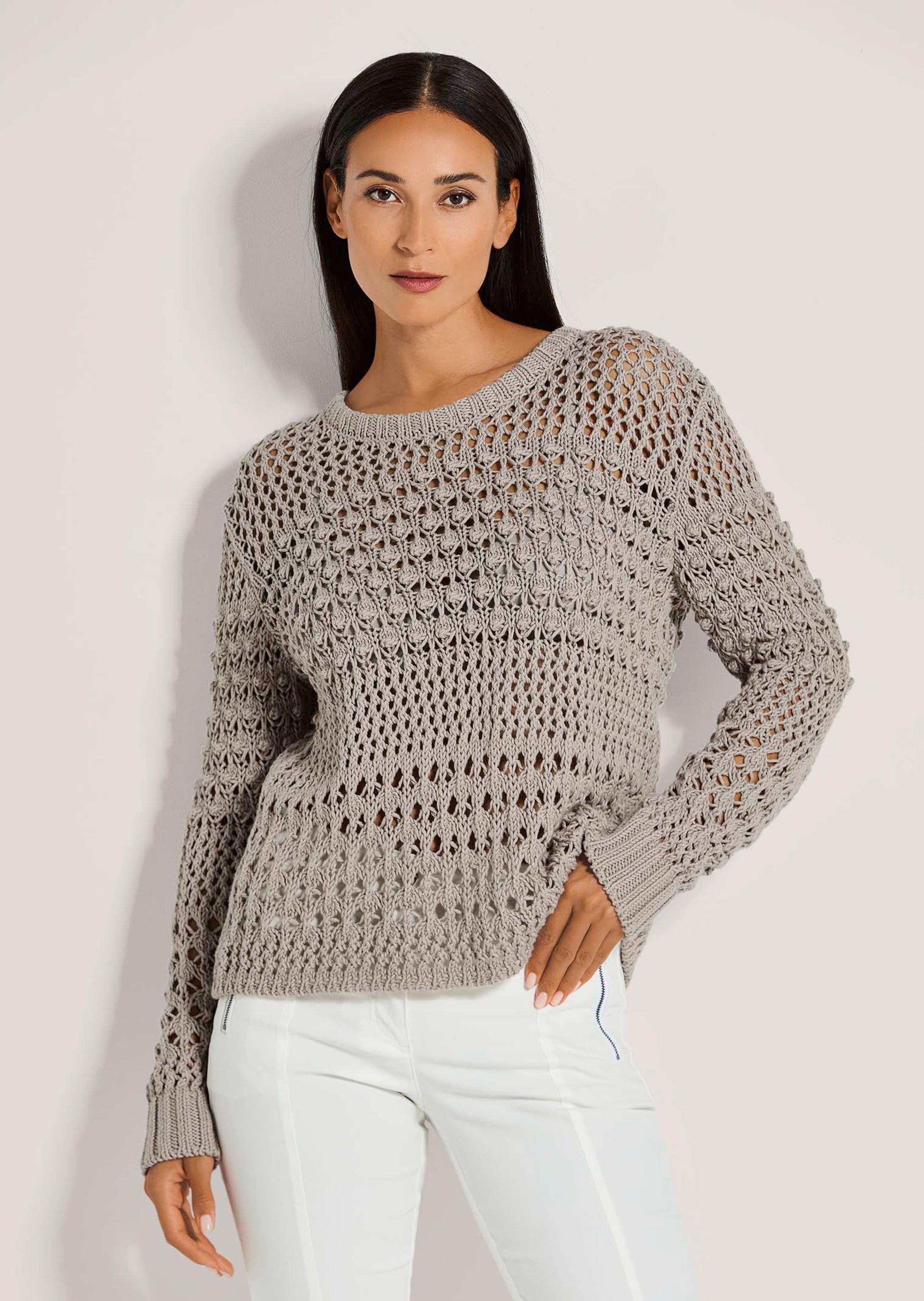 MADELEINE Longpullover »Pullover Pullover mit Ajour-Muster«