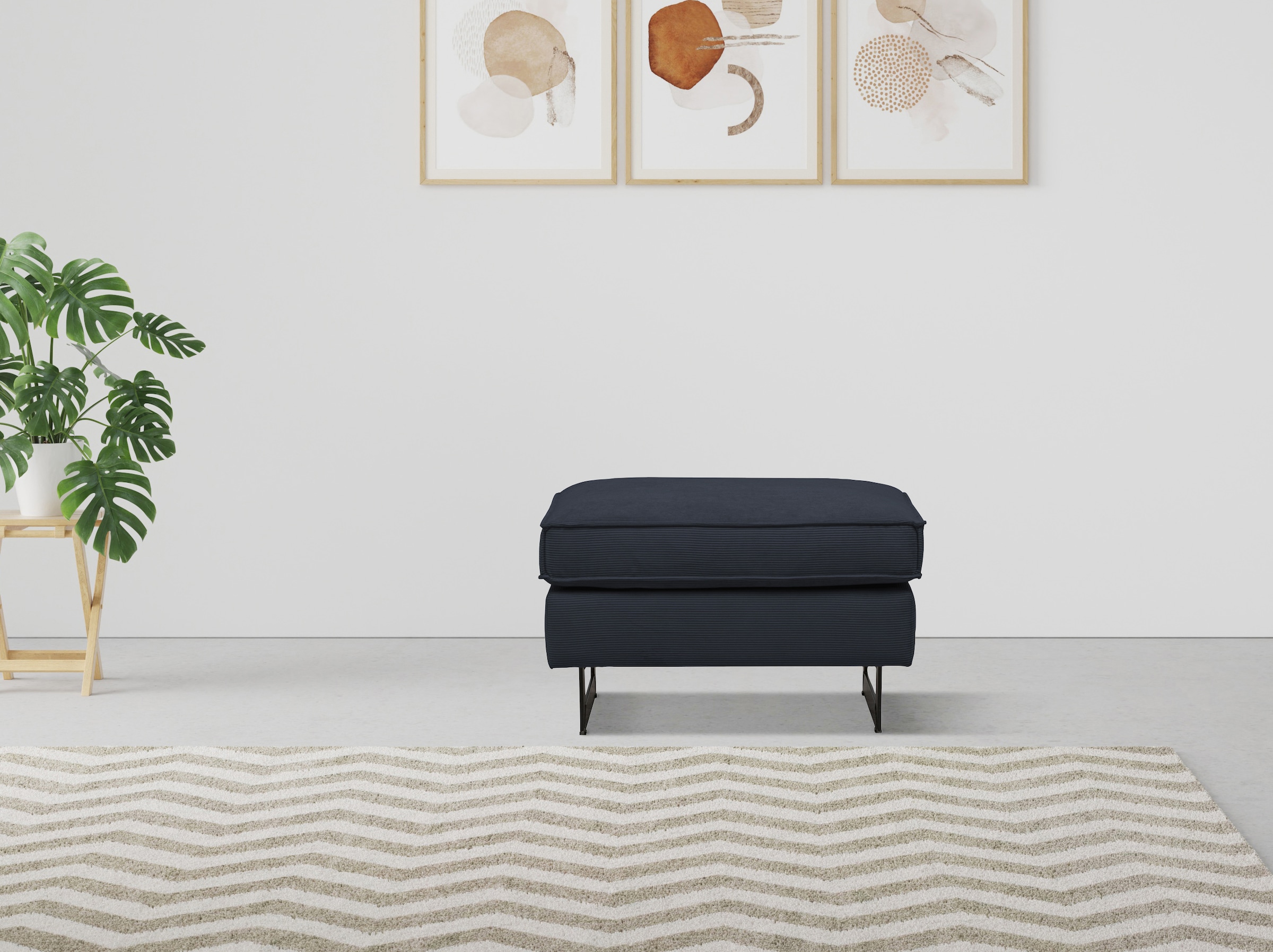 Home affaire Polsterhocker »Pinto« mit Keder, Metallfüßen und auch in Cord Bezug erhältlich