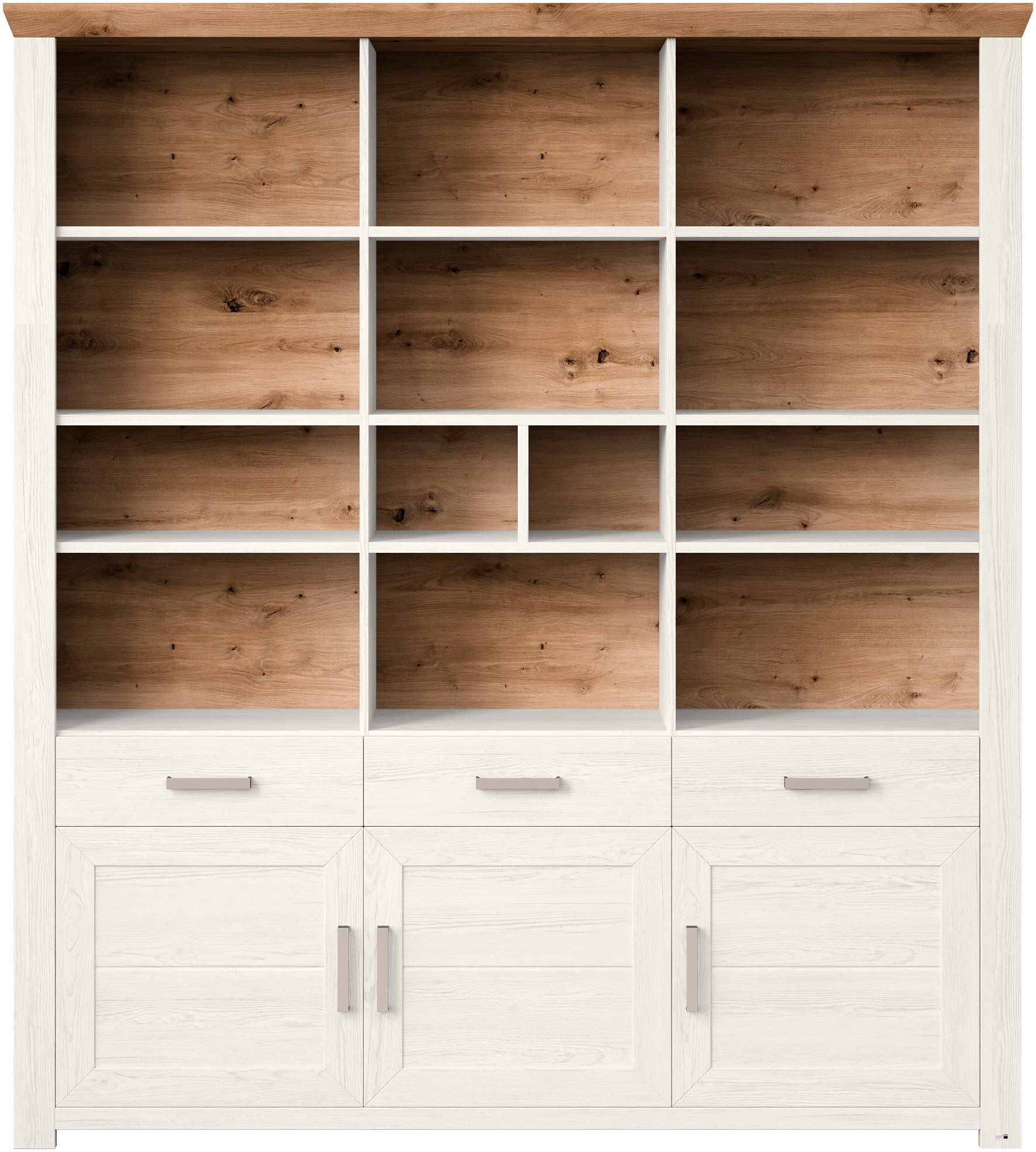set one by Musterring Aktenregal »York«, offenes Design, wahlweise mit Beleuchtung, 3 Farben, Breite 184 cm