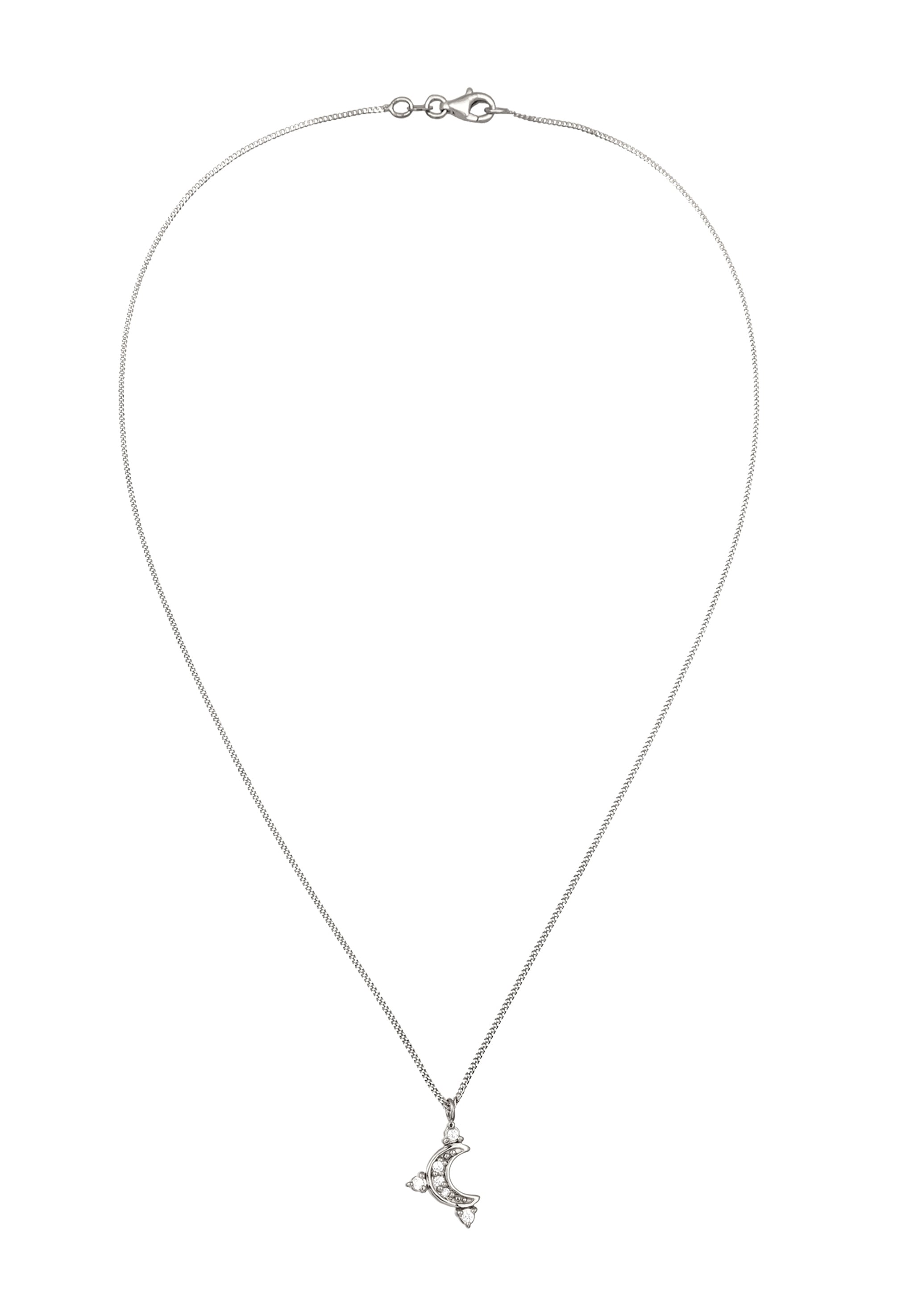 Elli Silberkette »Halskette Mond Zirkonia Weiß 925 Sterling Silber«