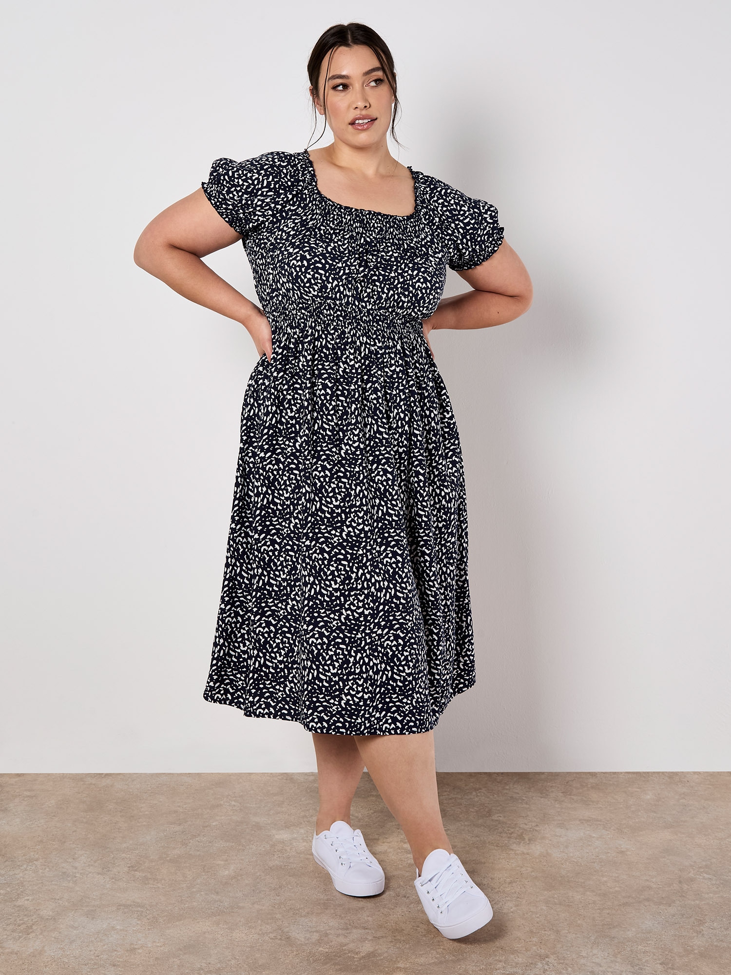 Apricot Druckkleid »Midikleid« Elastischer Bund