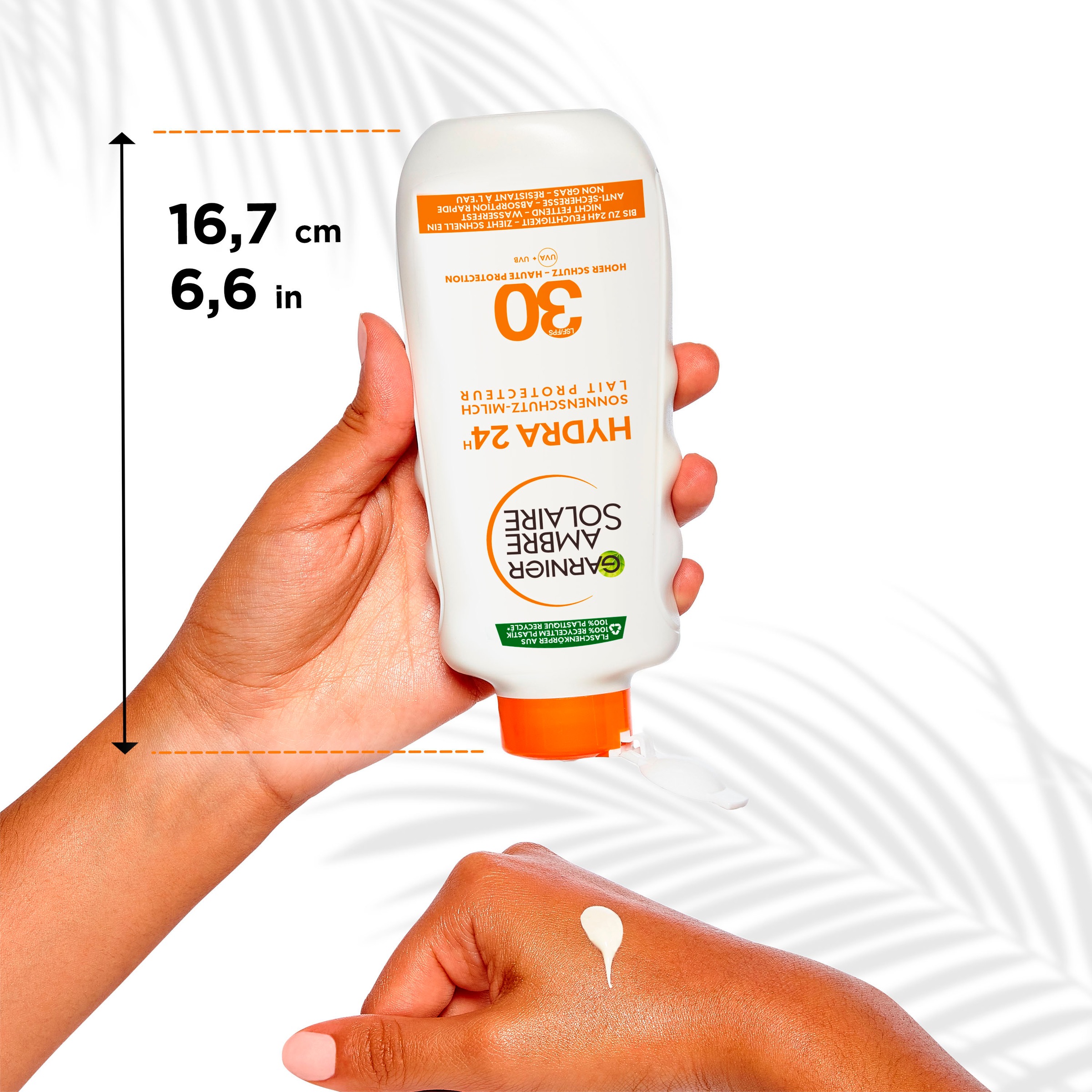 GARNIER Sonnenschutzmilch »Garnier Hydra 24h Sonnenschutz-Milch LSF 30«, mit leichter und schnell einziehender Formel