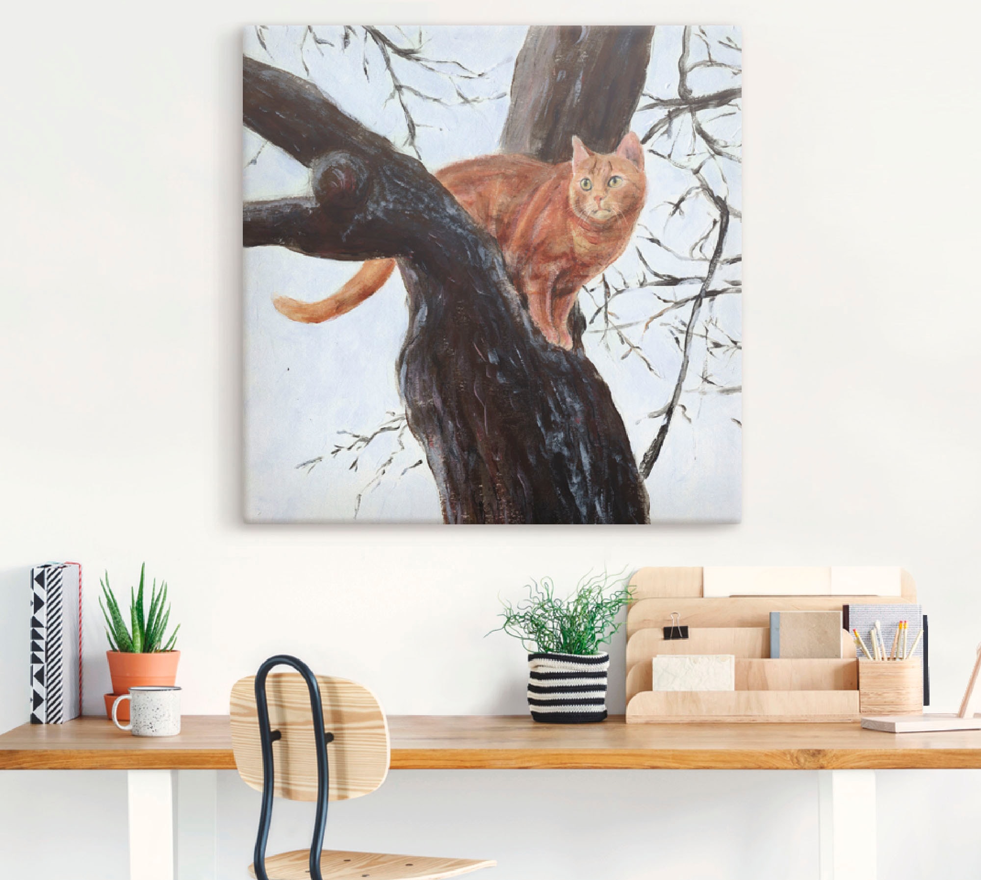 Artland Wandbild »Katze im Baum« Haustiere 1 Stk. tlg. als Leinwandbild, Poster in verschied. Größen