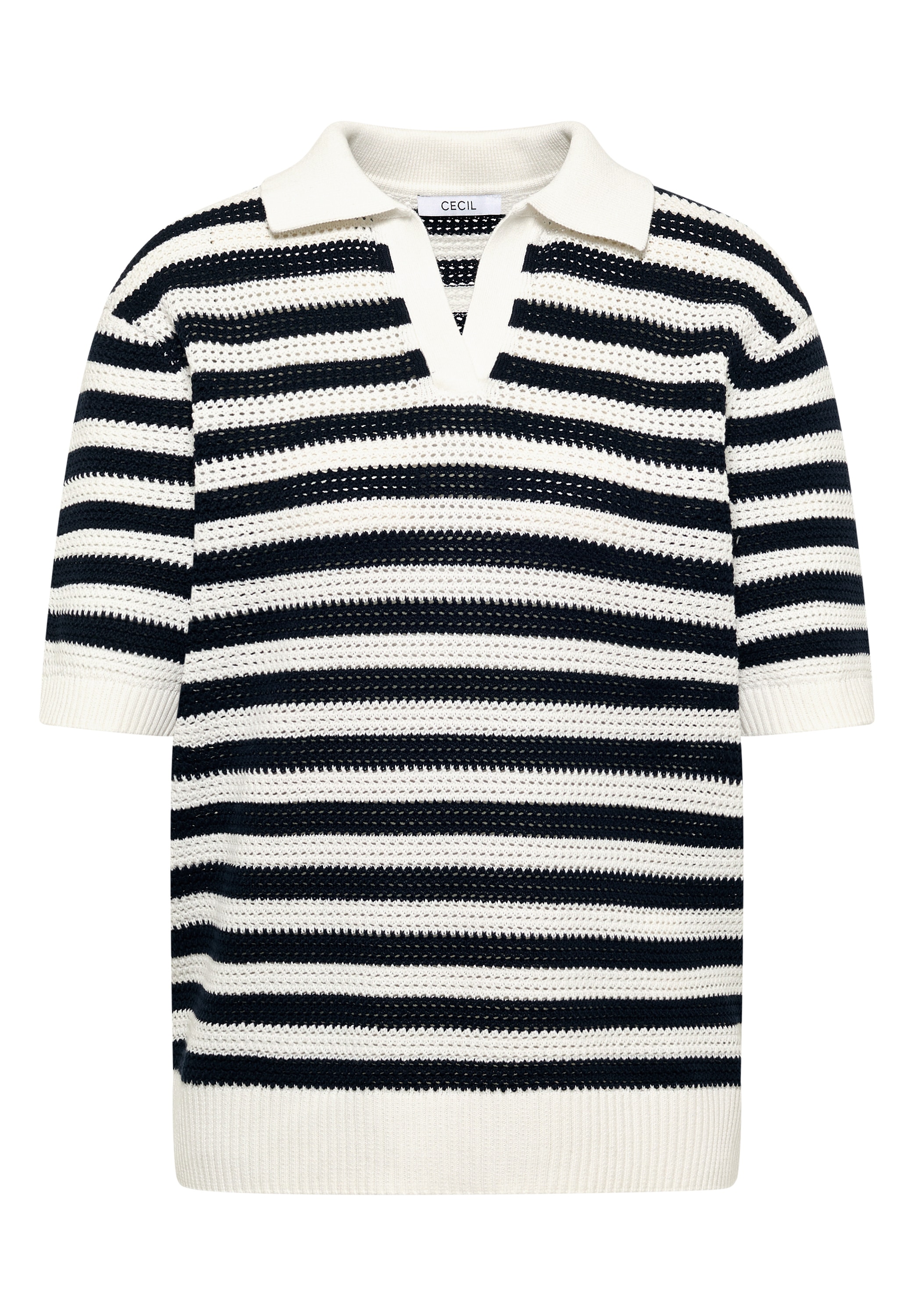 Cecil Kurzarmpullover in Mesh-Qualität