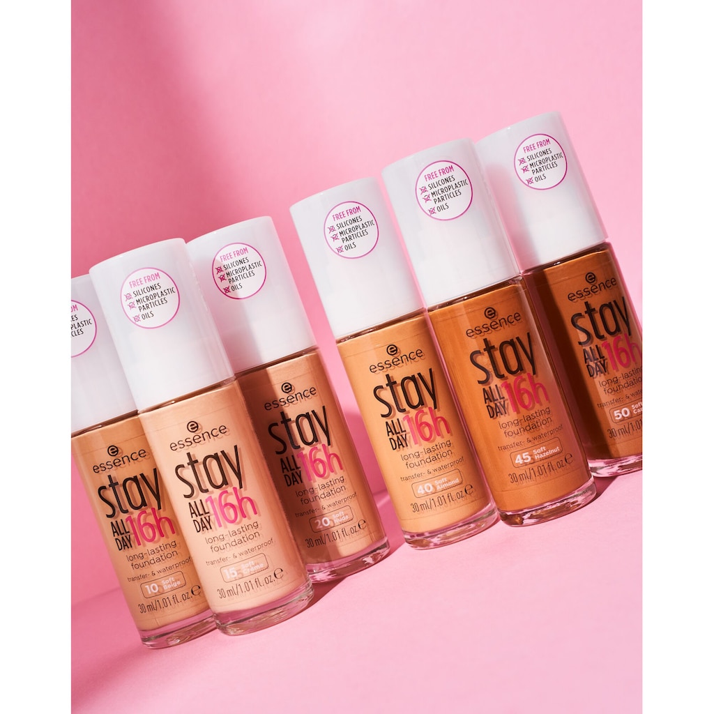 Essence Foundation »stay ALL DAY 16h long-lasting«, (Set, 3 tlg.)