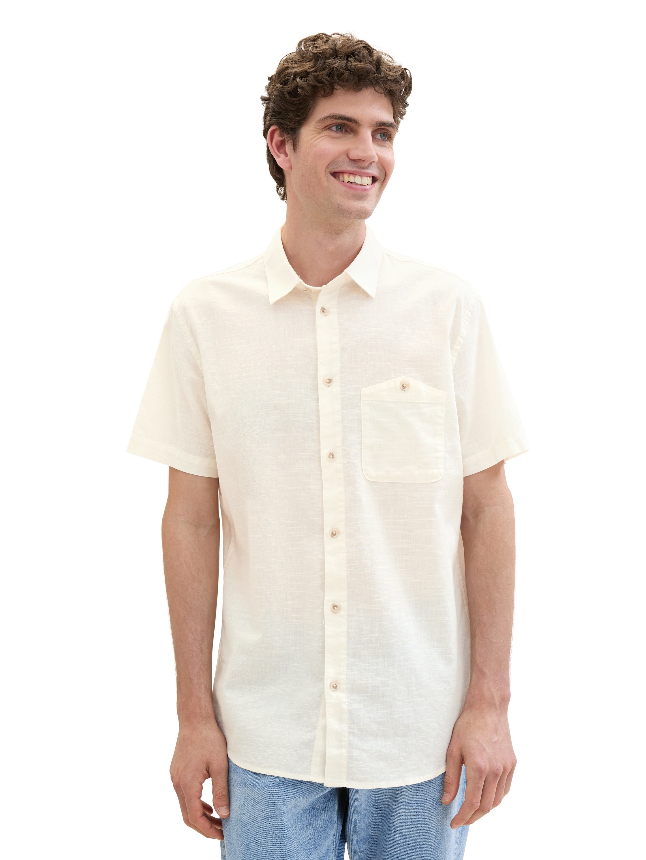 TOM TAILOR Denim Kurzarmhemd, mit melierter Optik