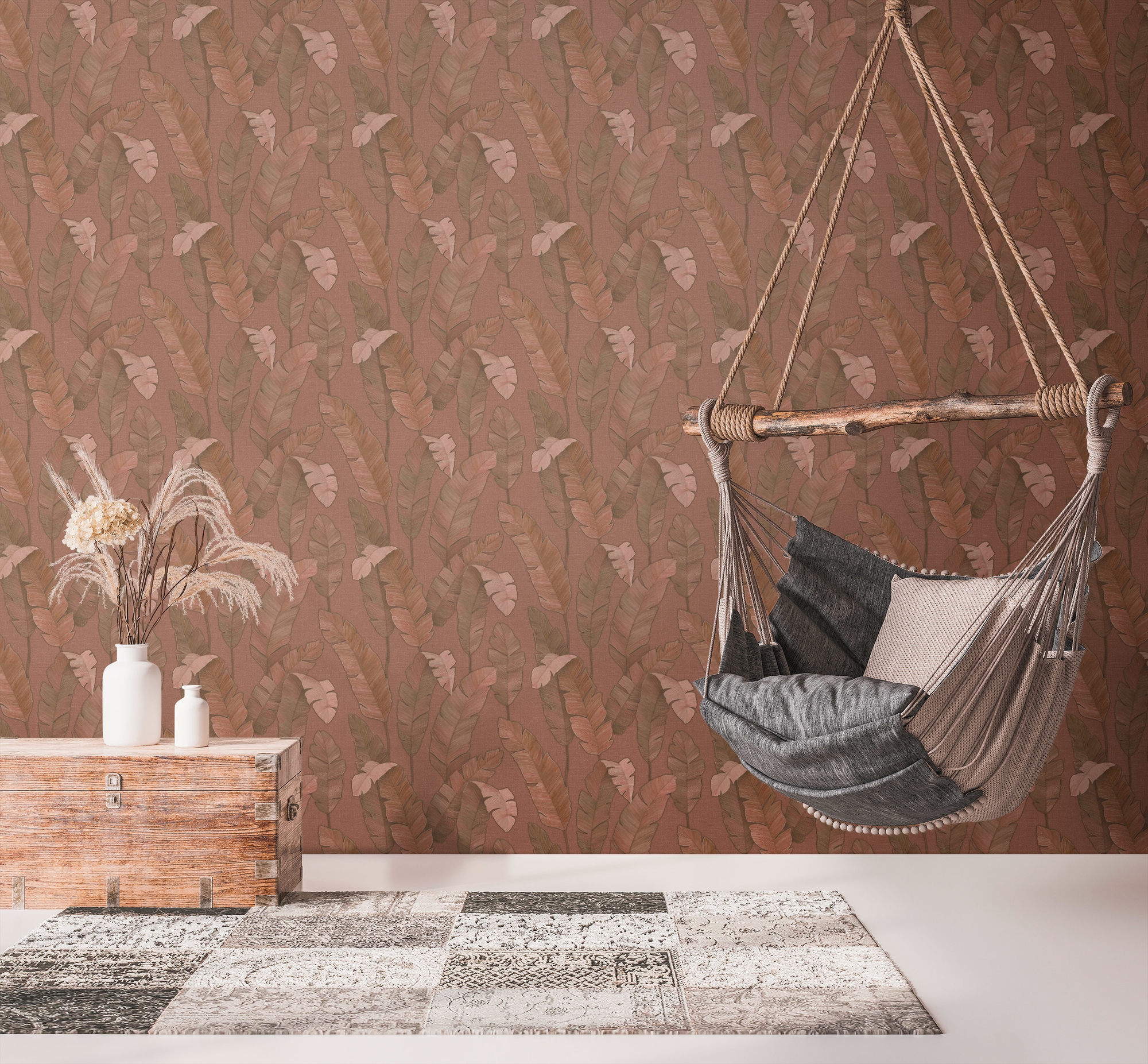 living walls Vliestapete »Metropolitan Stories. Travel Styles. Blättertapete« gemustert | matt | neutral glatt Tapete Floral Modern Chic 3D-Effekt Strukturiert Elegant Tapeten Flur