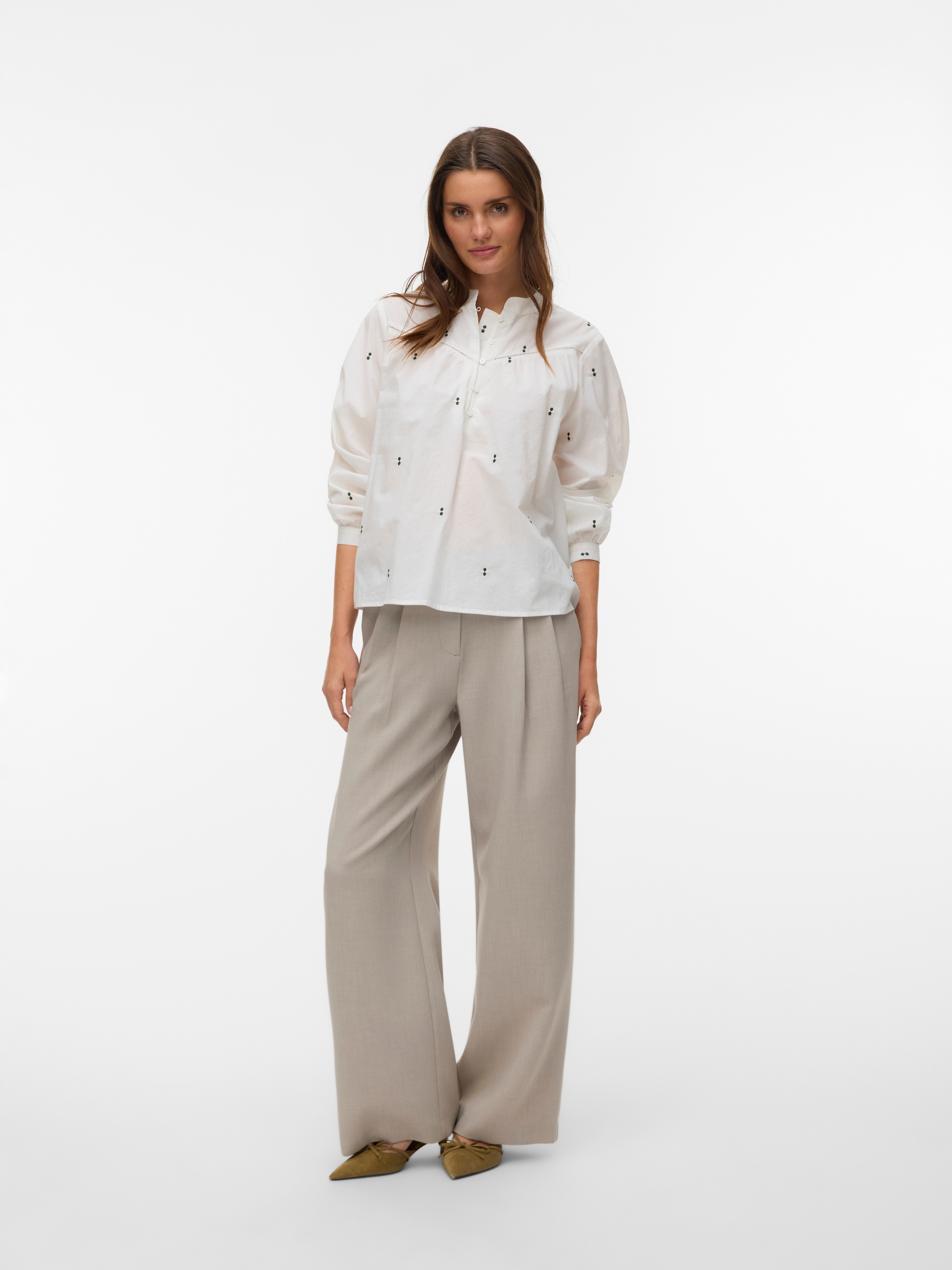 Vero Moda Langarmbluse »VMIRIS LS TOP NOOS« Baumwolle, allover bestickt